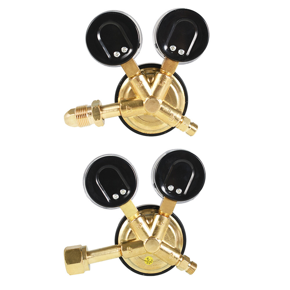Dual Welding Gas Gauges, Oxygen (CGA-540) and Acetylene (CGA-510) Regulators