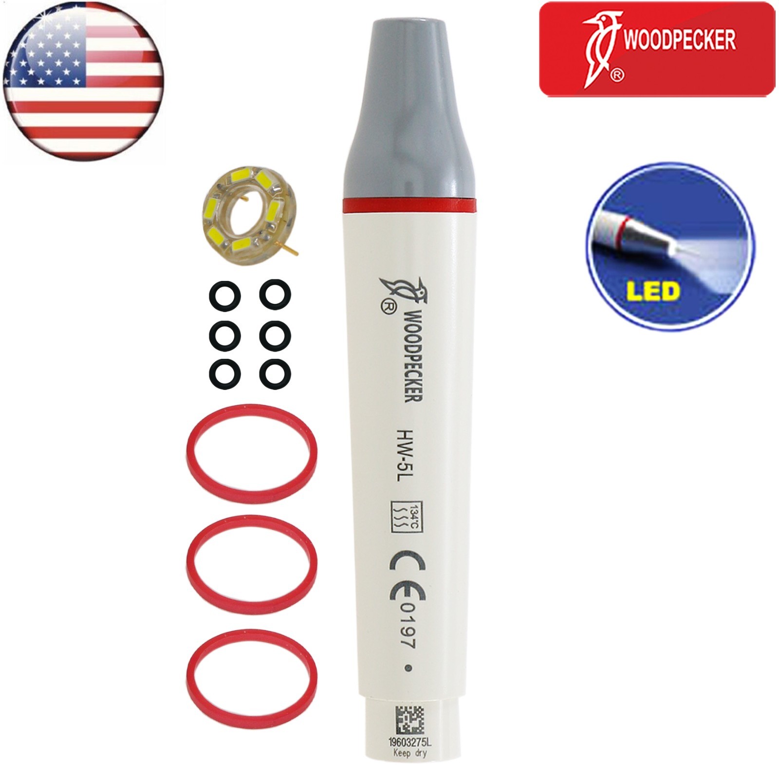 US Woodpecker HW-5L Dental Ultrasonic Scaler Detachable Handpiece with LED Light