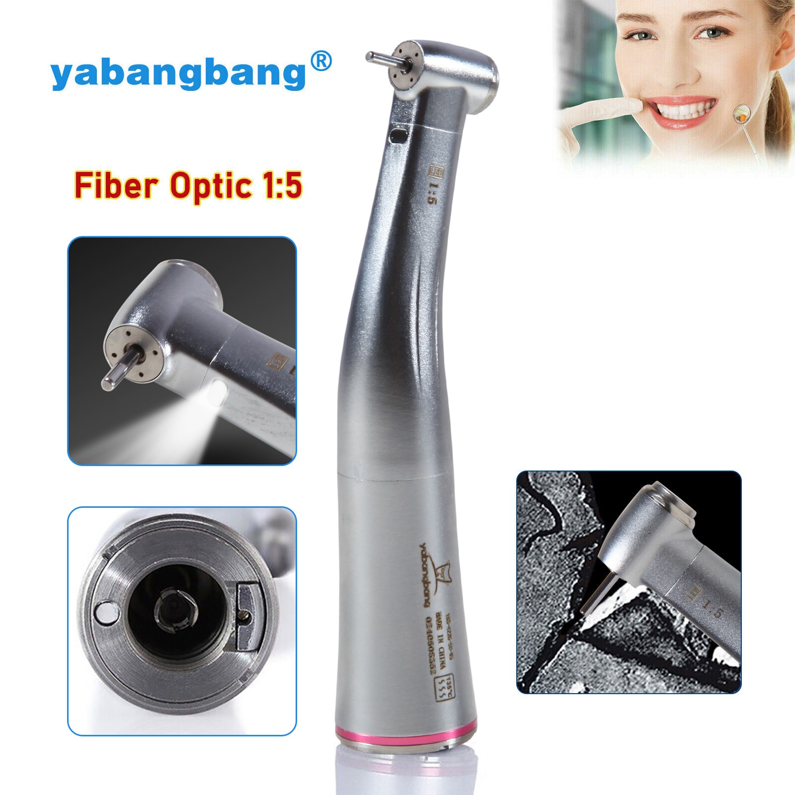 Dental Hygiene Prophy Handpiece Air Motor 4 Holes 4:1 Reduction 360 ° Swivel