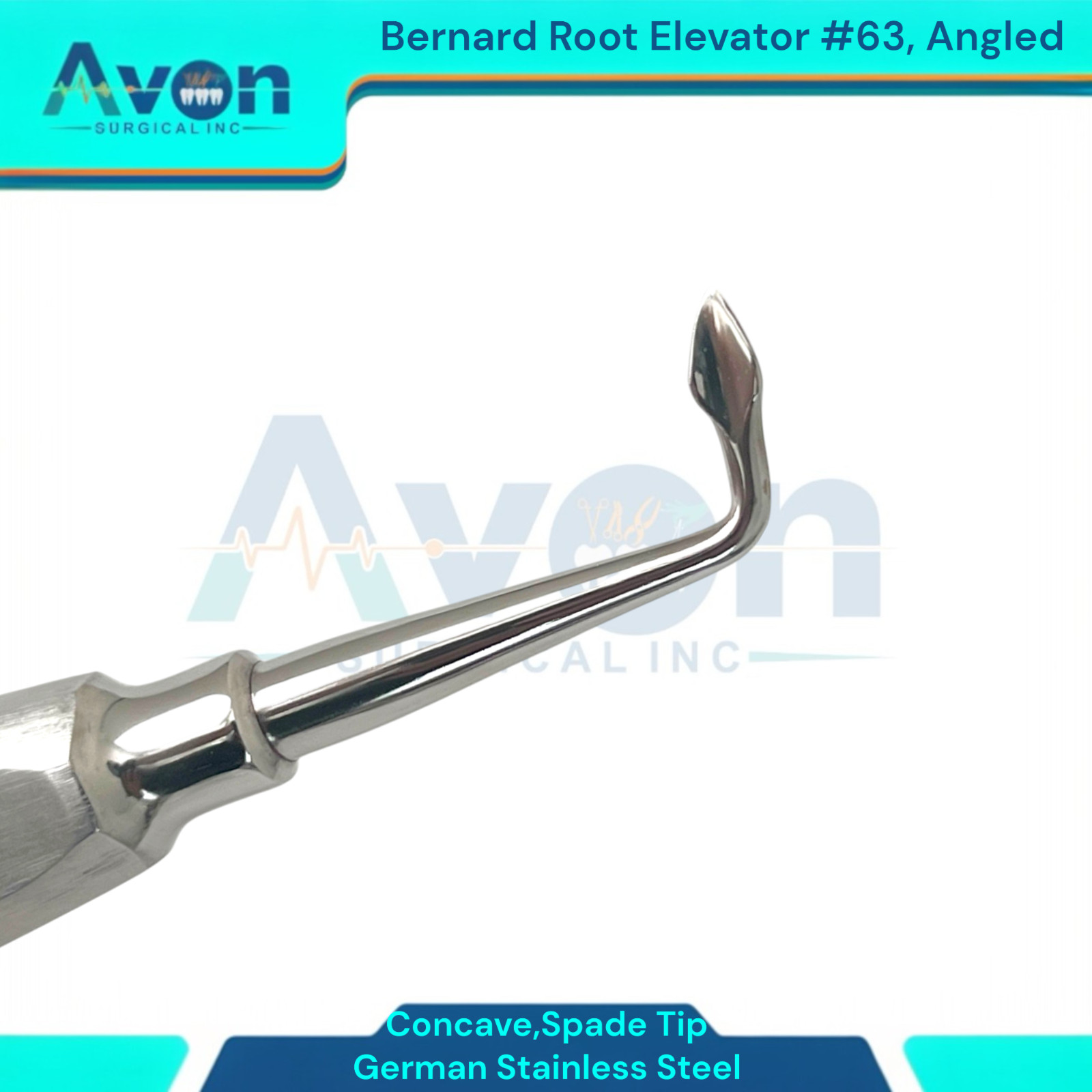 Spade Tip Bernard Root Elevator Pick, #60 Str + #63 Angled, Hollow Handle – 2PK