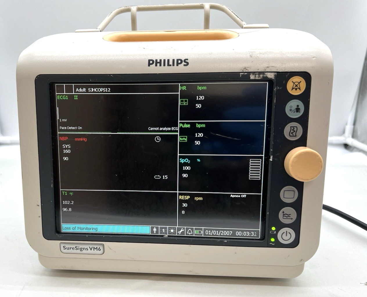 Philips SureSigns VM6 Vital Signs Monitor (For Parts)