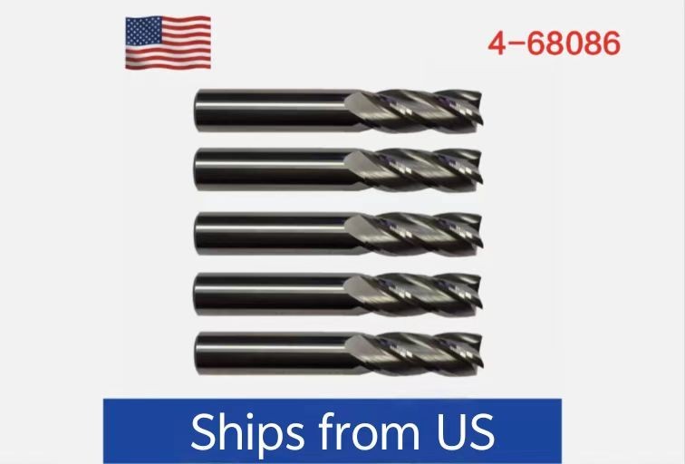 5PCS 5/16″ 4 FLUTE Solid CARBIDE END MILL – TiALN COATED USA Free shipping！