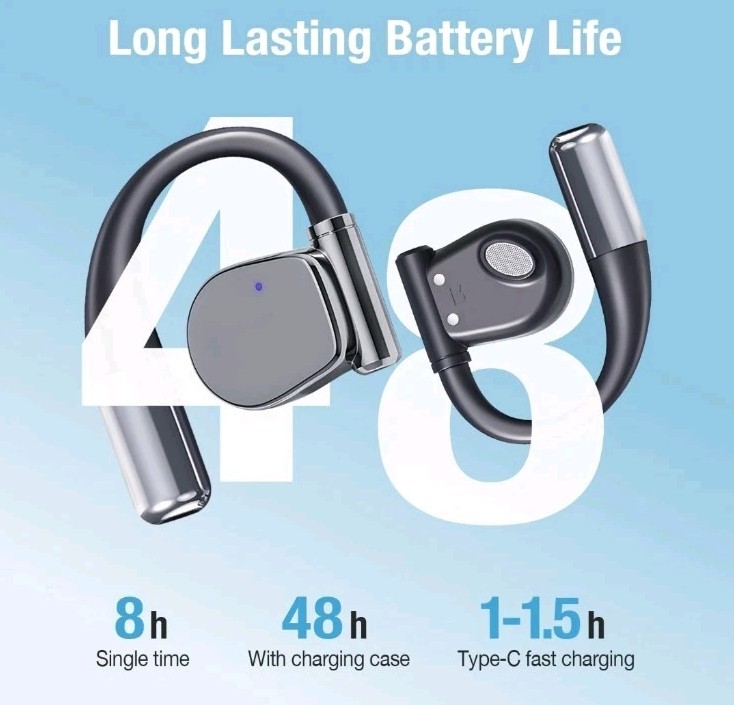 Open Ear Headphones Wireless Bluetooth, AI Translation Earbuds Real Time