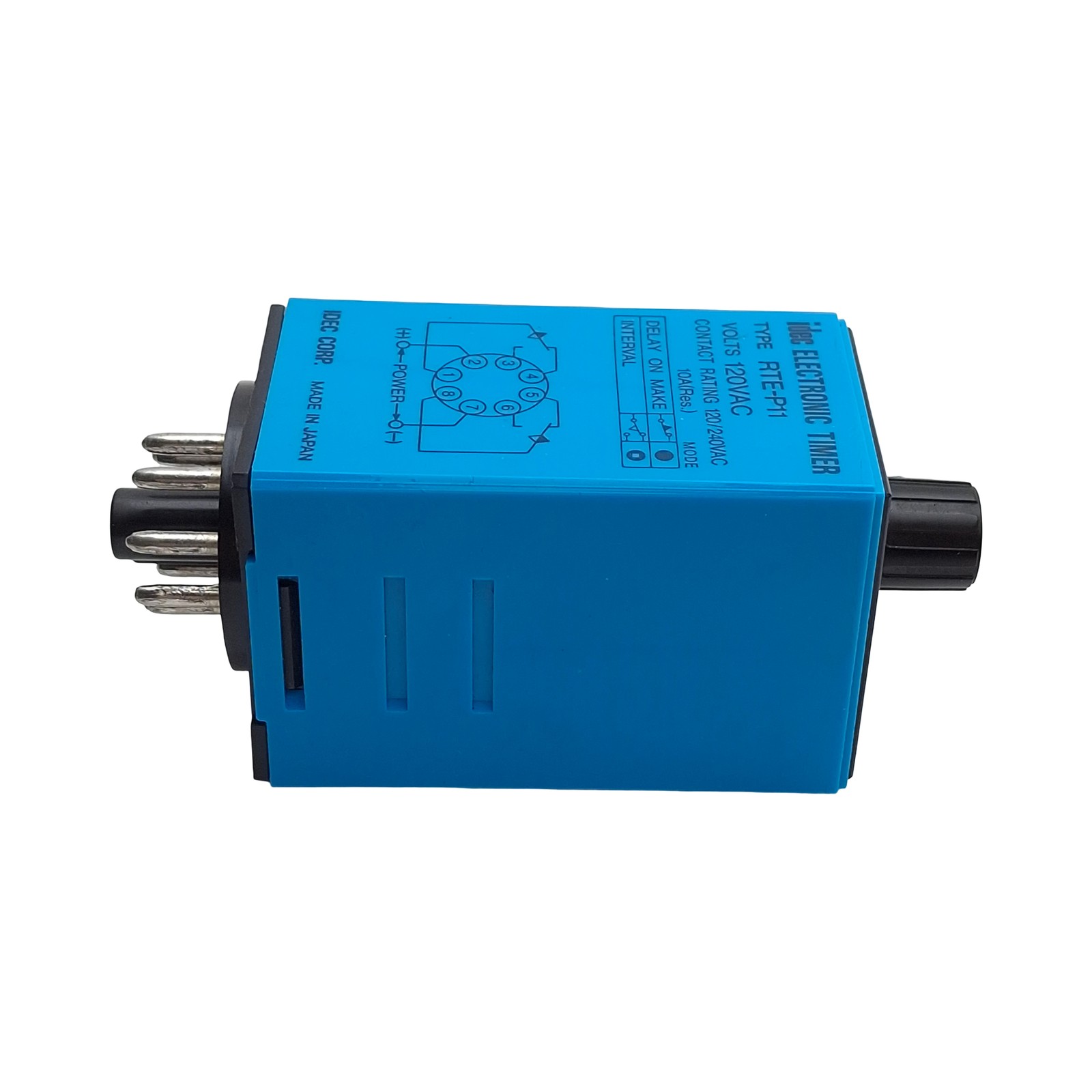 Idec RTE-P11-120VAC Time Delay Relay, 0.1s-10min Range, DPDT, 120VAC Coil