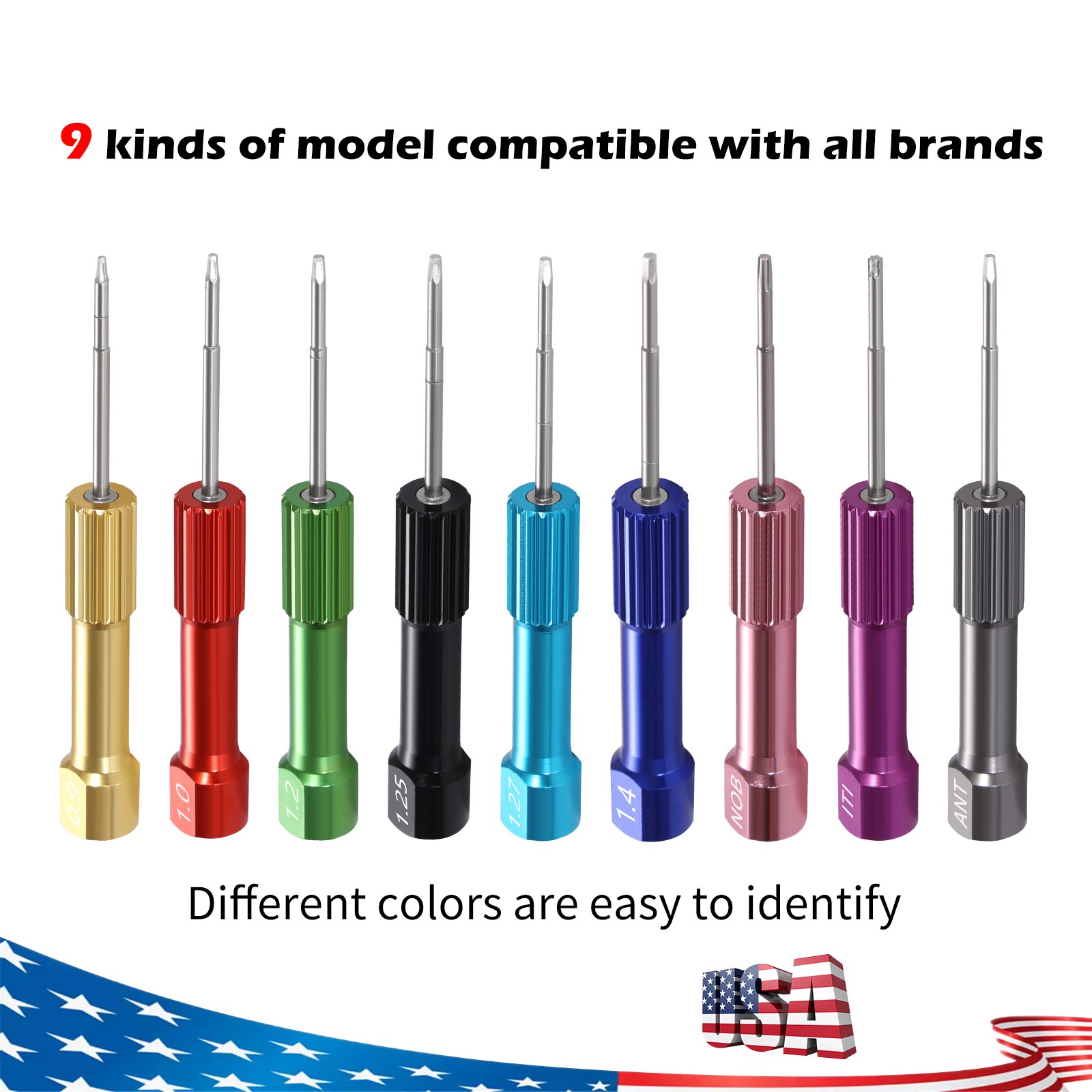 Dental Lab Stainless Steel Implant Screw Driver 9pc/set Dentistry Tool Kit