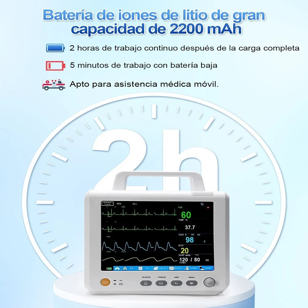 8″ Handheld Portable vital signs monitor Patient Monitor TEMP Multi-parameter