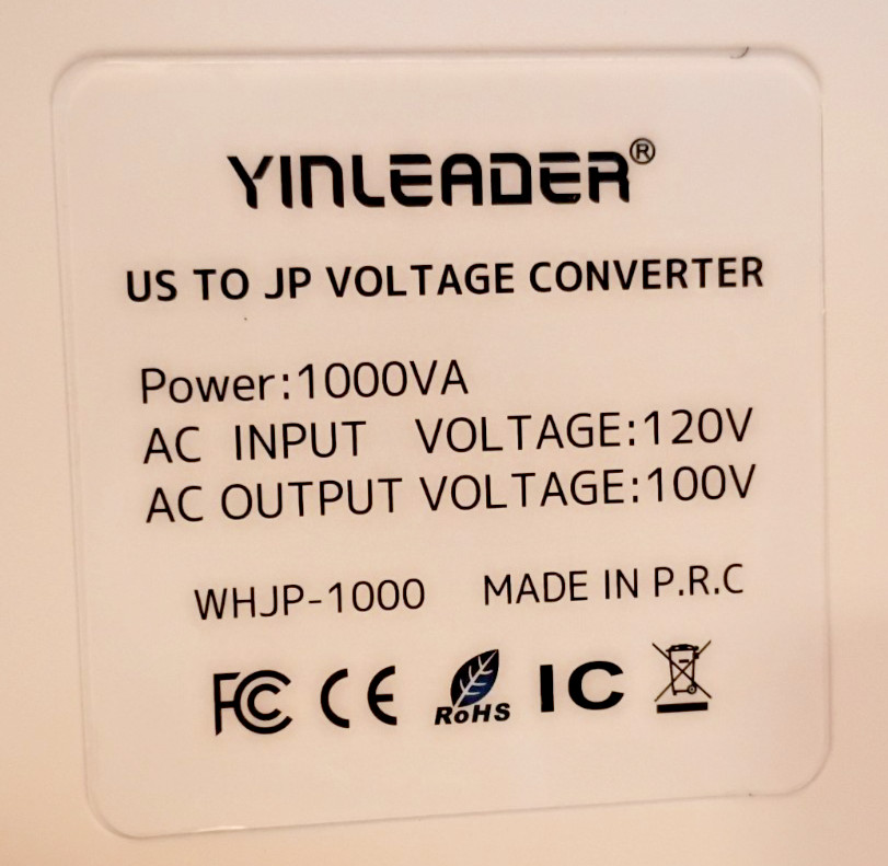 1000W US 120V to 100V JP Japan Voltage Converter Step Down Transformer Ideal …