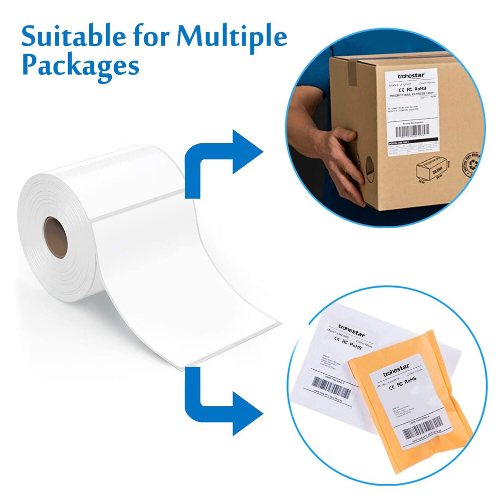 20 Rolls 4″x6″ 250 Direct Thermal Shipping Labels For Zebra Eltron ZP450 LP2844