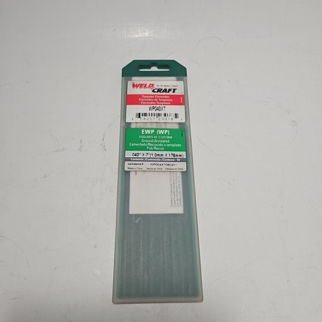 Miller Weldcraft WP040X7 Pure Tungsten Electrode .040″ X 7″ 10 pack Ground EWP