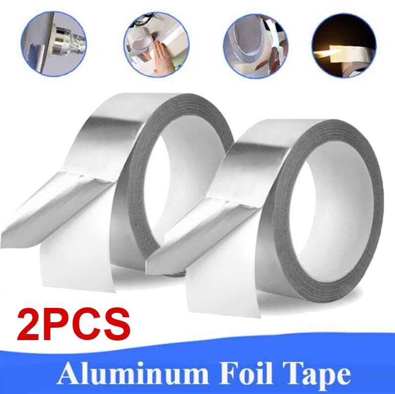2 Aluminum Foil Tape 30mm x 10m Heat Resistant Waterproof Insulation Home Repair