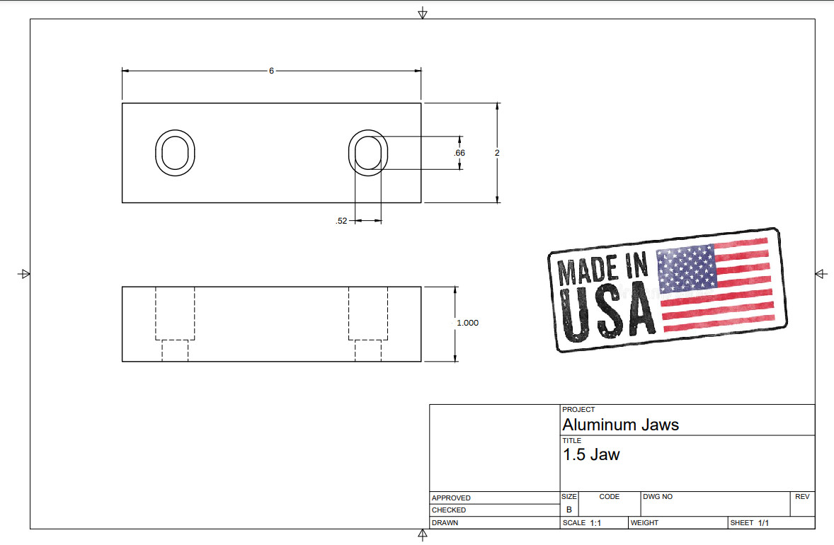 10 Pack (20pcs) 6 x 2 x 1″ Machinable Standard Soft Jaws Set Fits Kurt 6″ Vises