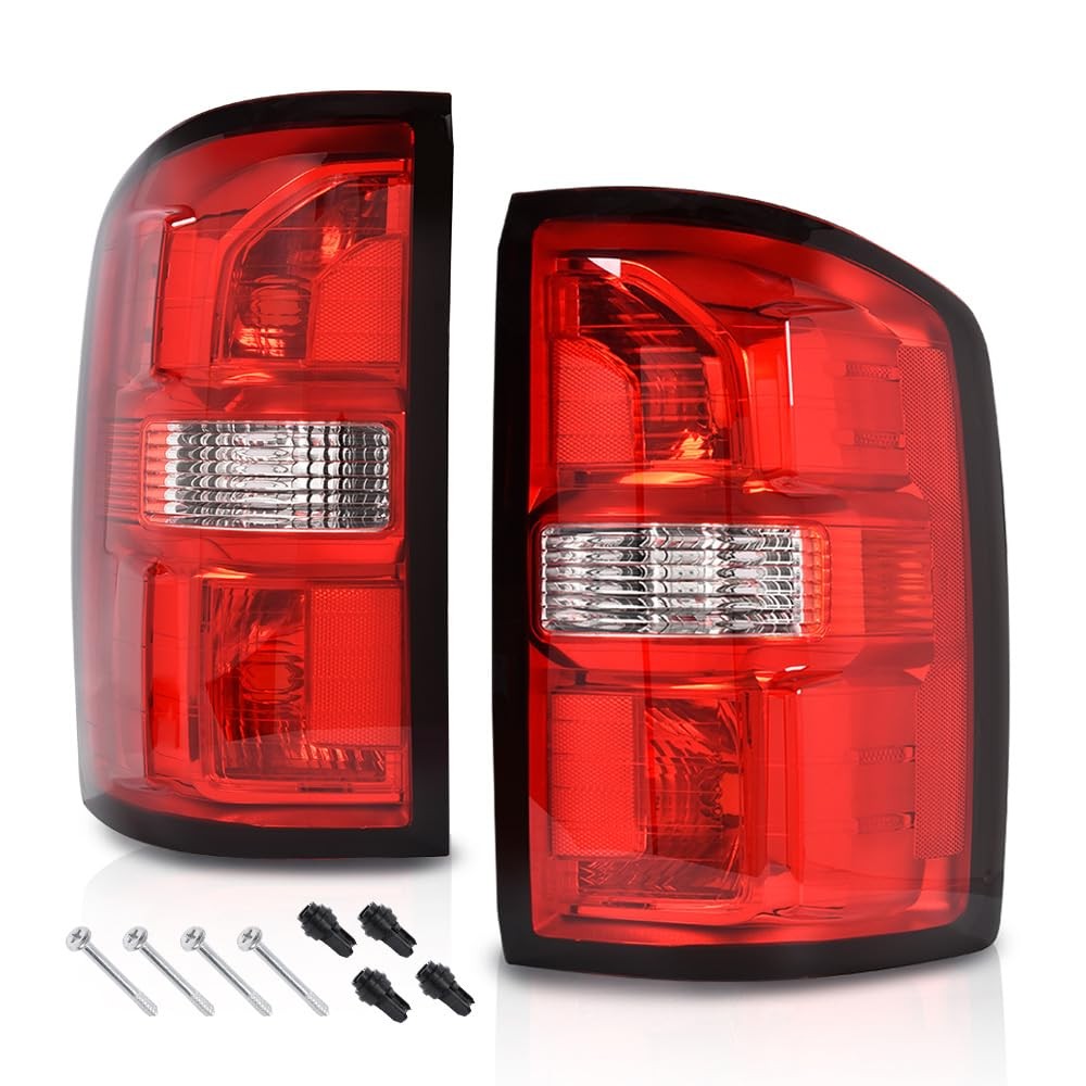 Tail Lights w/o Bulbs for GMC Sierra 1500 14-18 2500/3500 HD 15-19 Red Lens