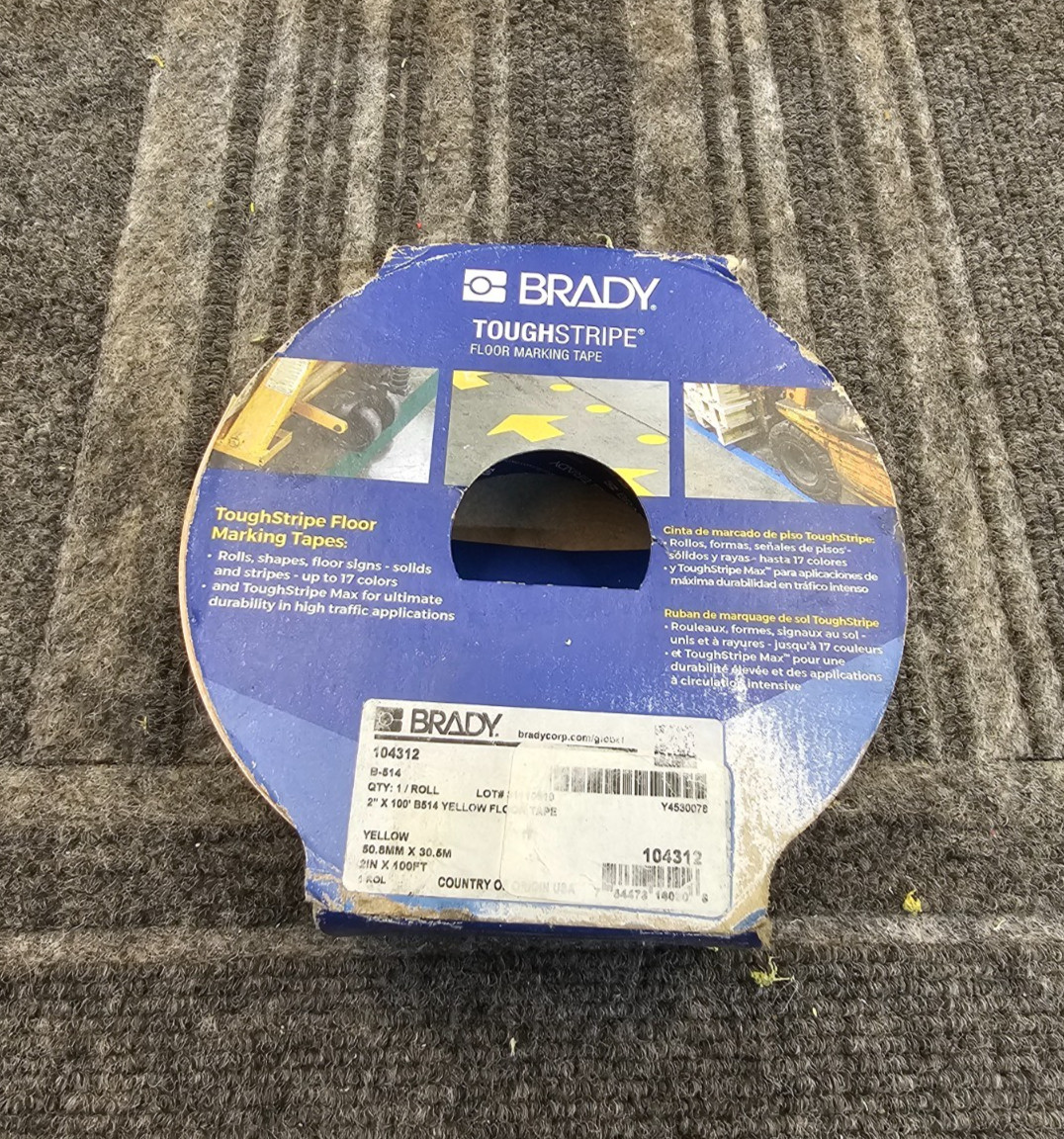 Brady B-514: ToughStripe Floor Marking Tape 2″ x 100 Ft 50.8 MM x 30.5 M