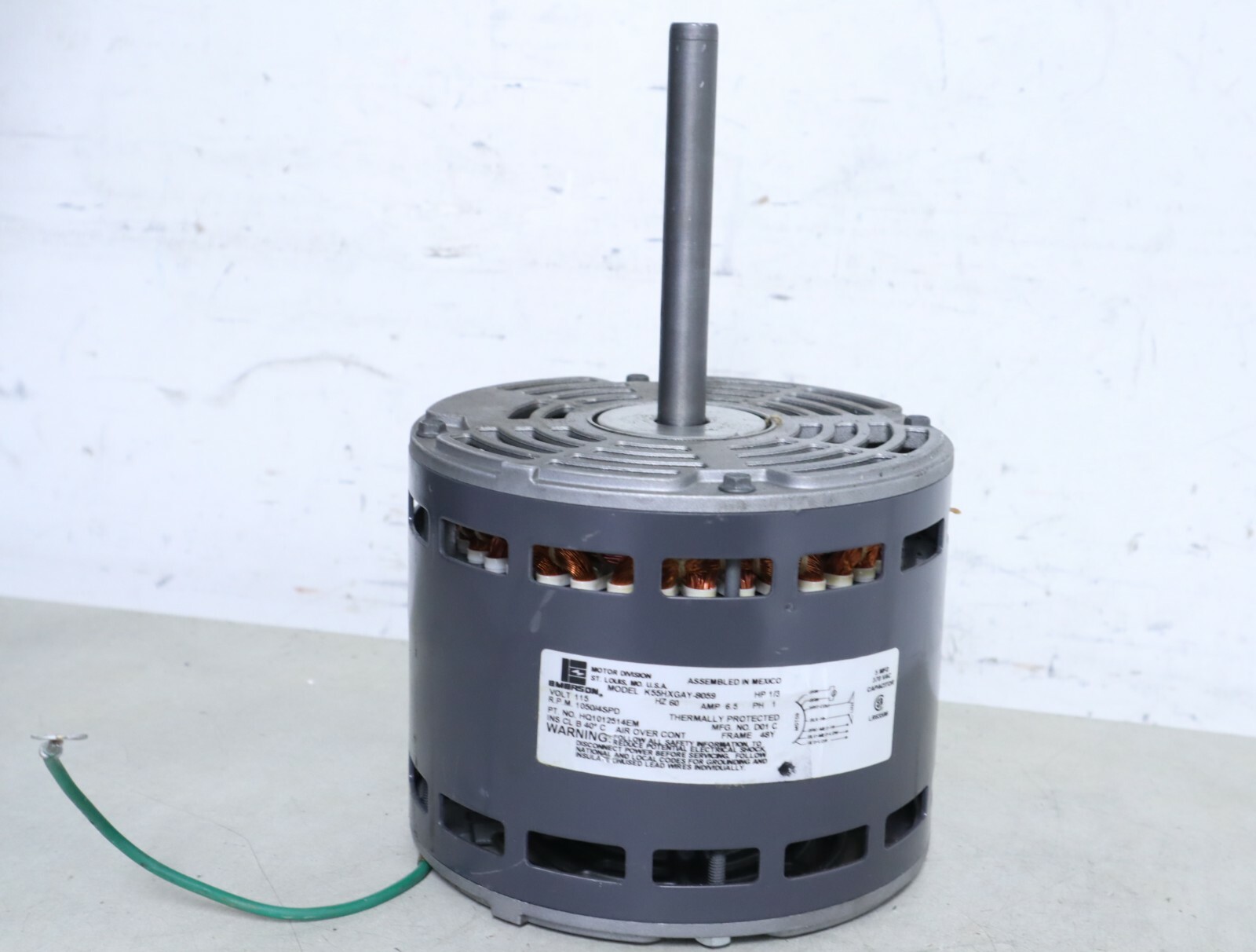 EMERSON K55HXGAY-8059 Blower Motor 1/3HP 115V 1050RPM 4SPD 60Hz 1PH HQ1012514EM