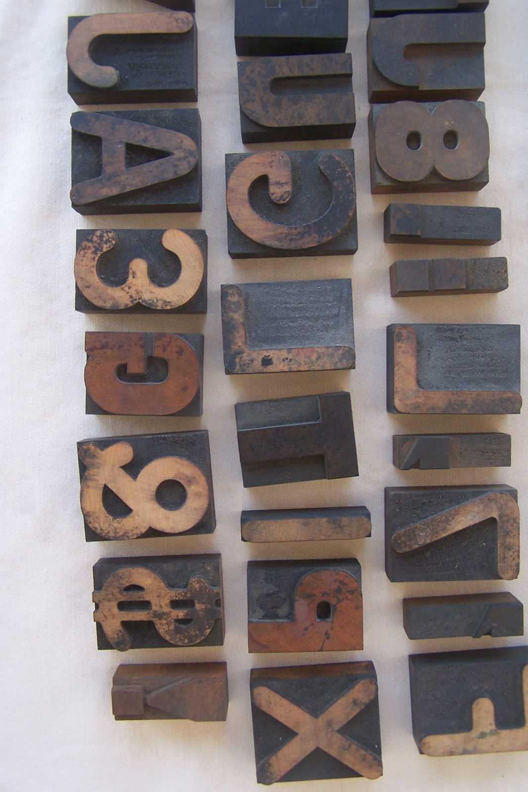 HUGE LOT! 128 Vintage Letterpress wood print typeset printing block typography