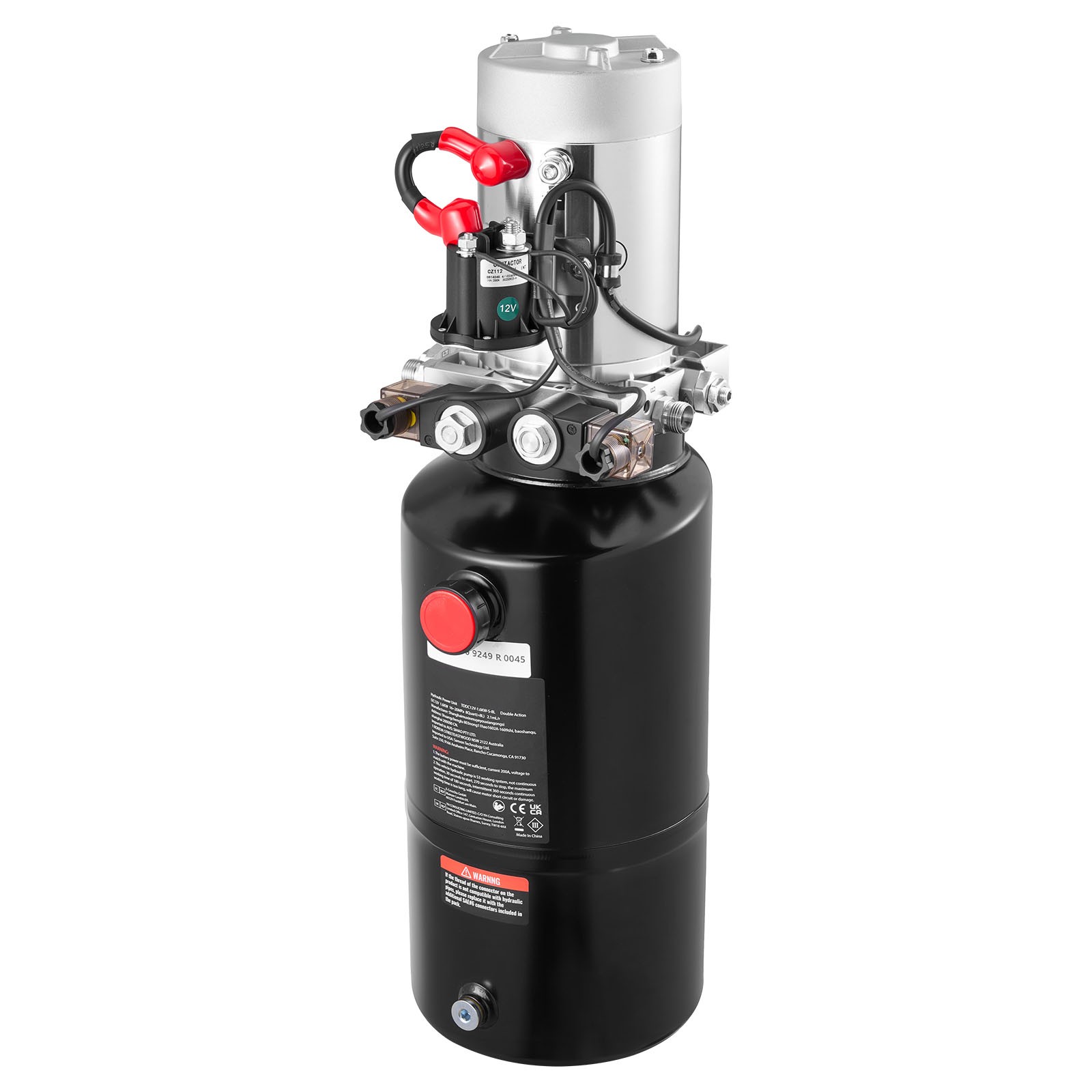 Uimoso 8 Quart Double Acting Hydrauli Pump DC 12V Dump Trailer Power Unit SAE#6
