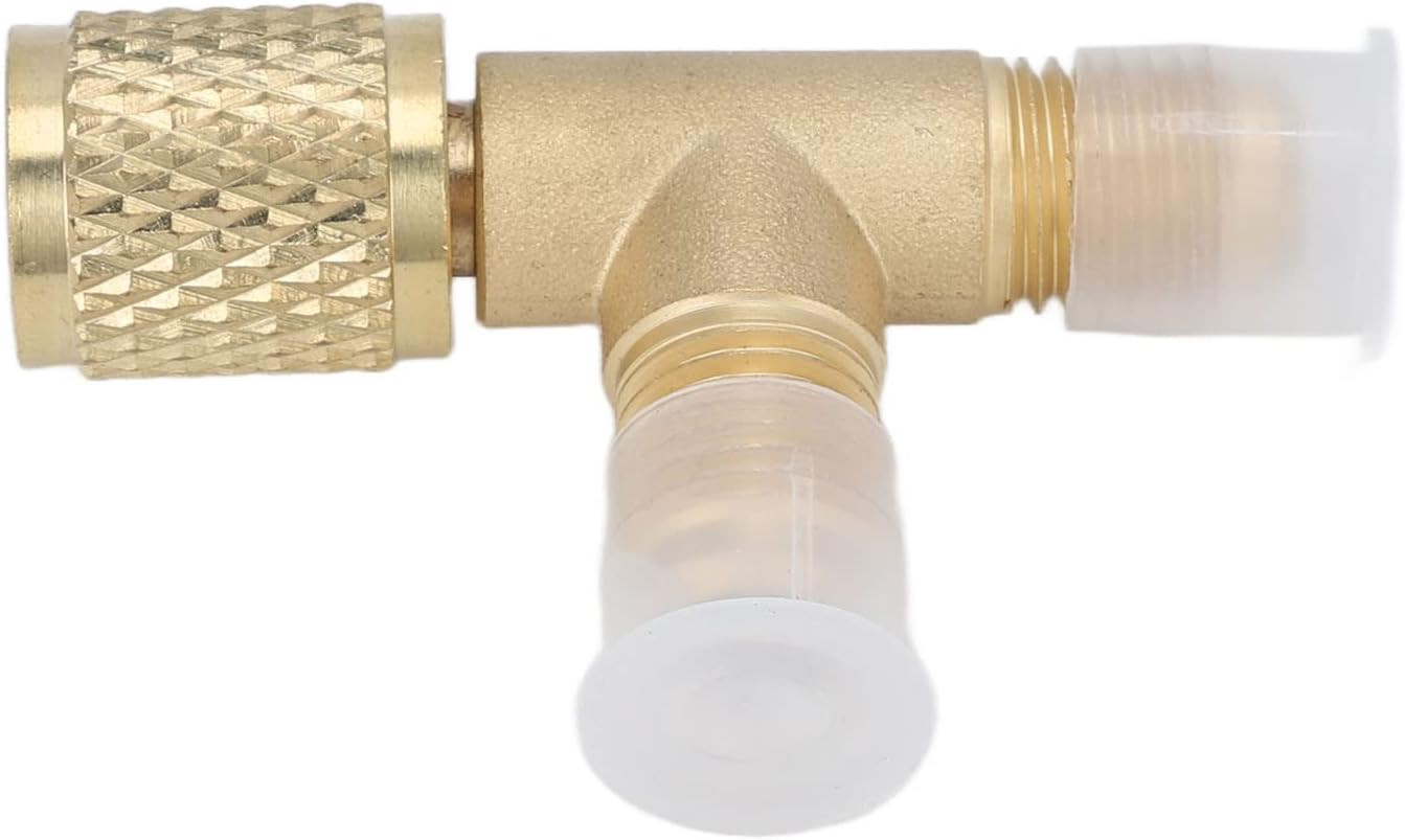 Quick Coupler Access Tee 1/4 inch HAVC Vacuum Adapter with Valve Core Brass /