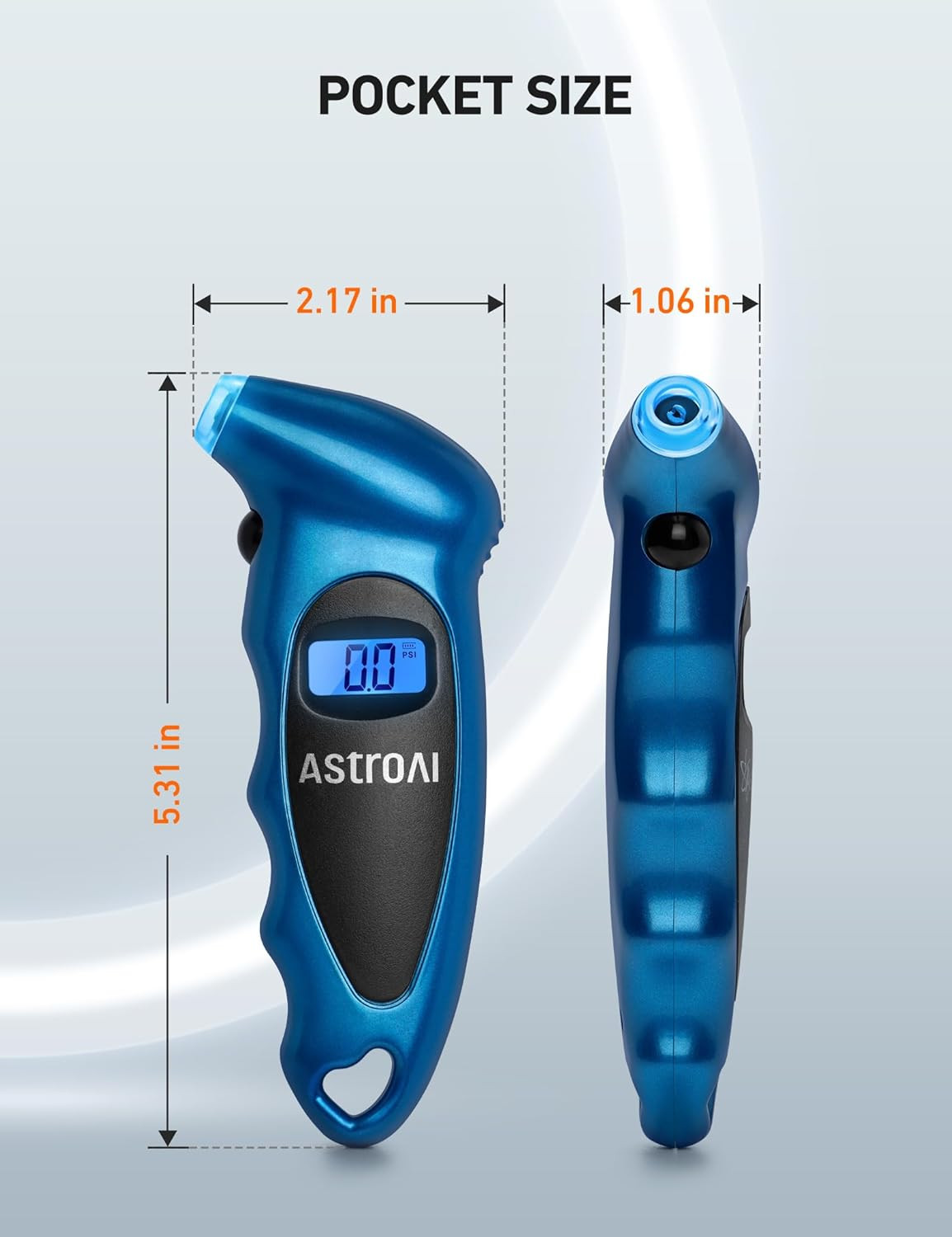 Digital Tire Pressure Gauge 0-150PSI, Accurate in 0.1 Increments w/ Backlit LCD
