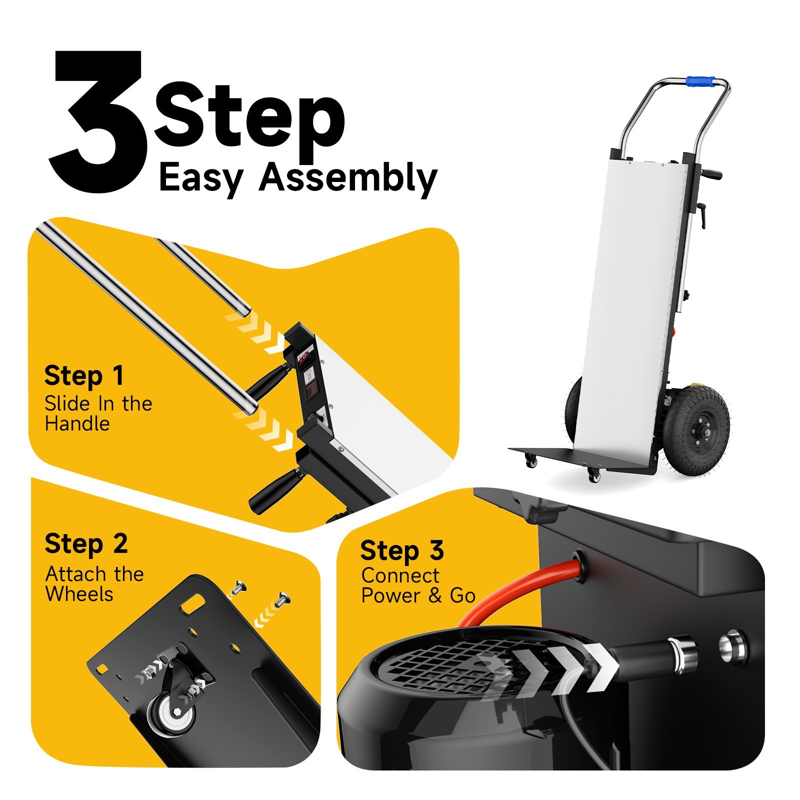 Heavy-Duty Motorized Dolly Electric Stair Climbing Hand Truck Max 900LB Capacity