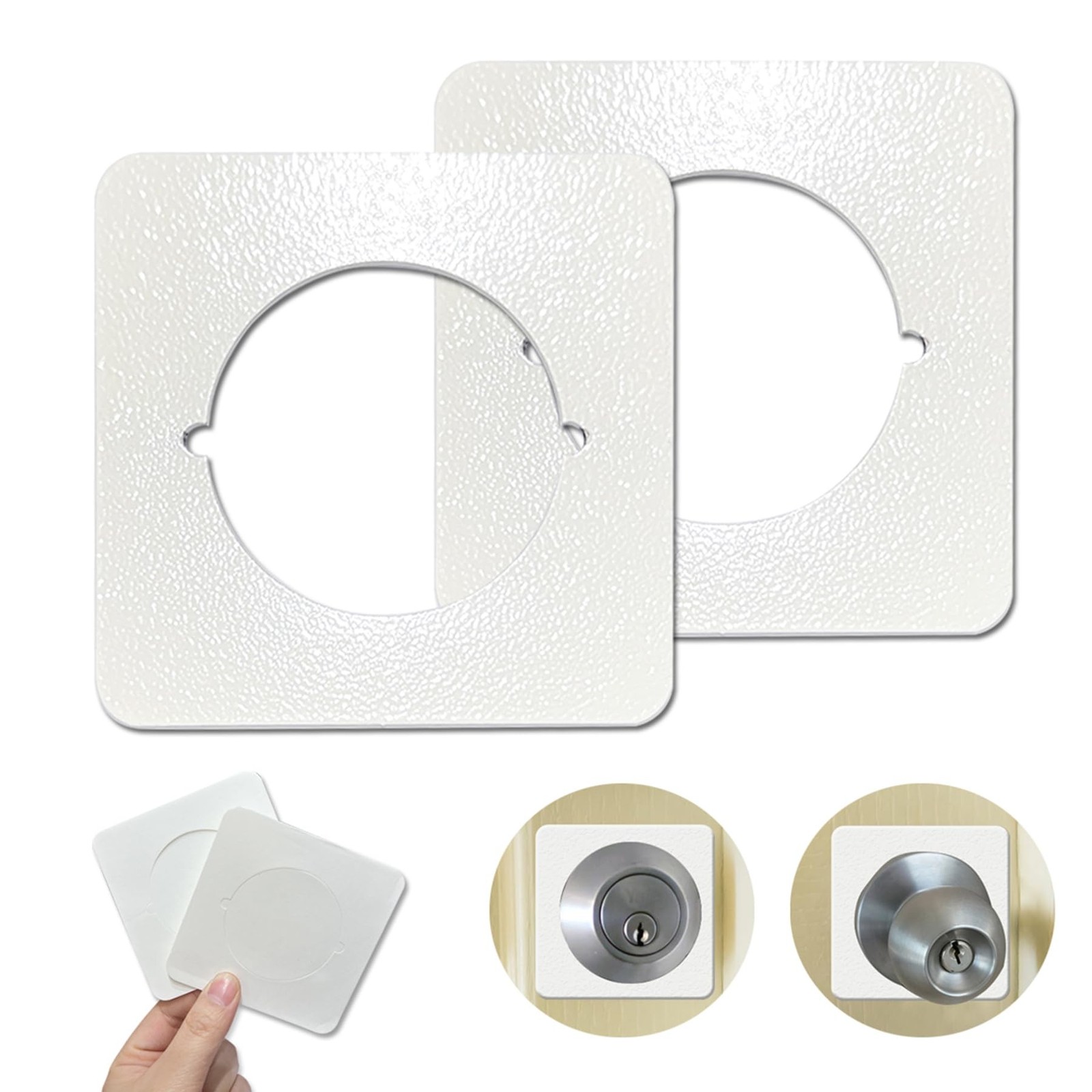 2 Pcs Square Door Knob Plate, Stainless Steel Door Reinforcement Plate, Scar …