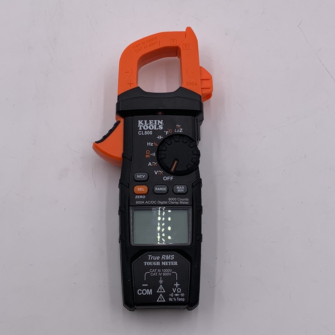 Klein Tools CL800 Digital Clamp Meter, Auto Ranging TRMS, AC/DC Volt/Current