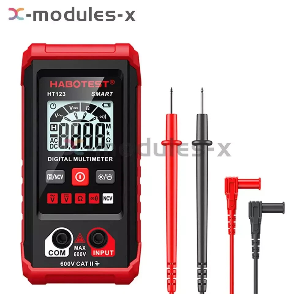 HABOTEST HT123 Digital Multimeter Smart Voltmeter Ohmmeter AC DC Meter Tester US
