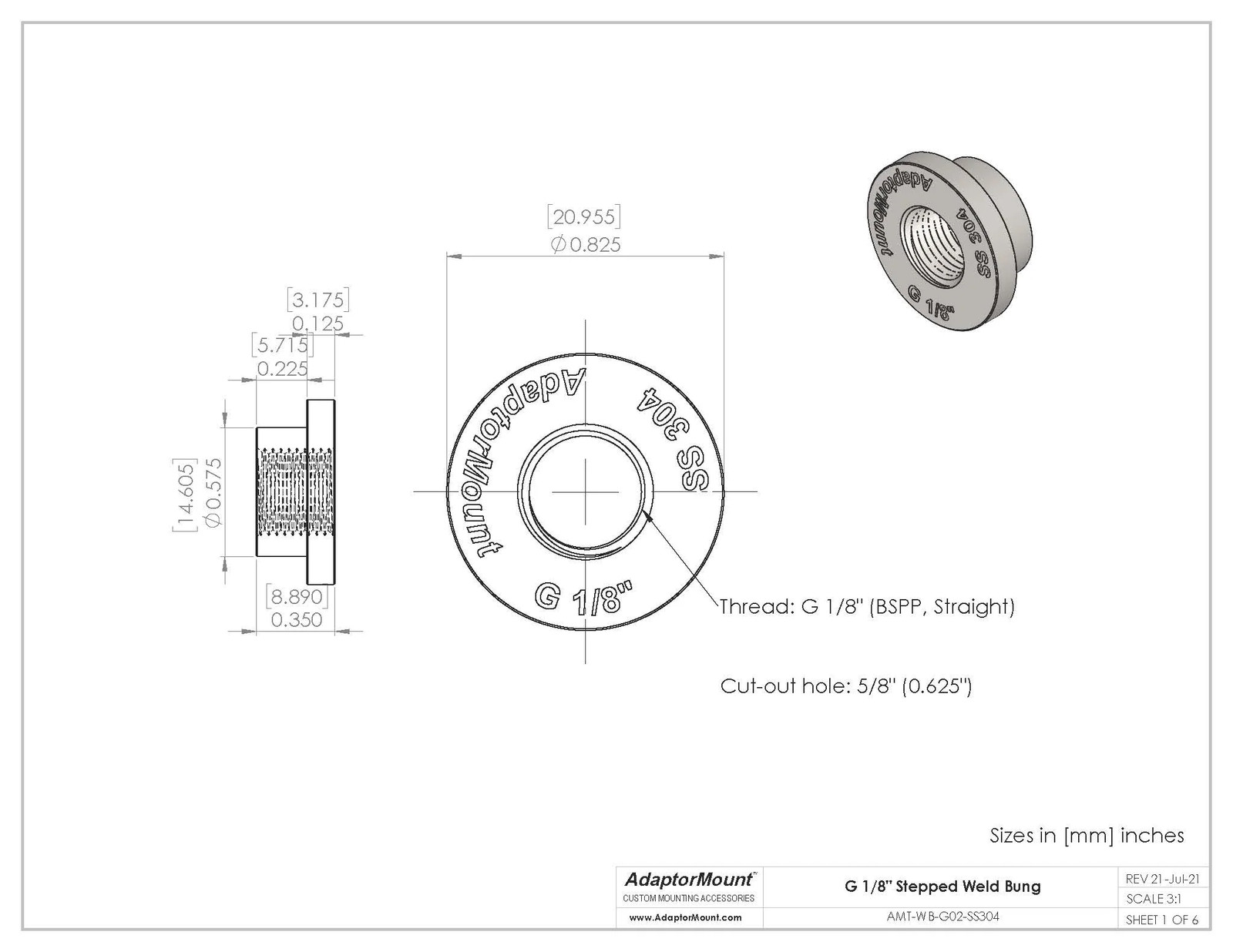 WB-G02 Weld Bung (G 1/8″)