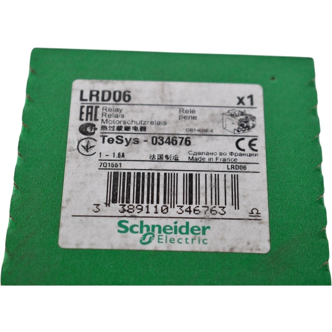 NEW Schneider Electric LRD06 TeSys Thermal Overload Relay 1-1.6A 3P 690V