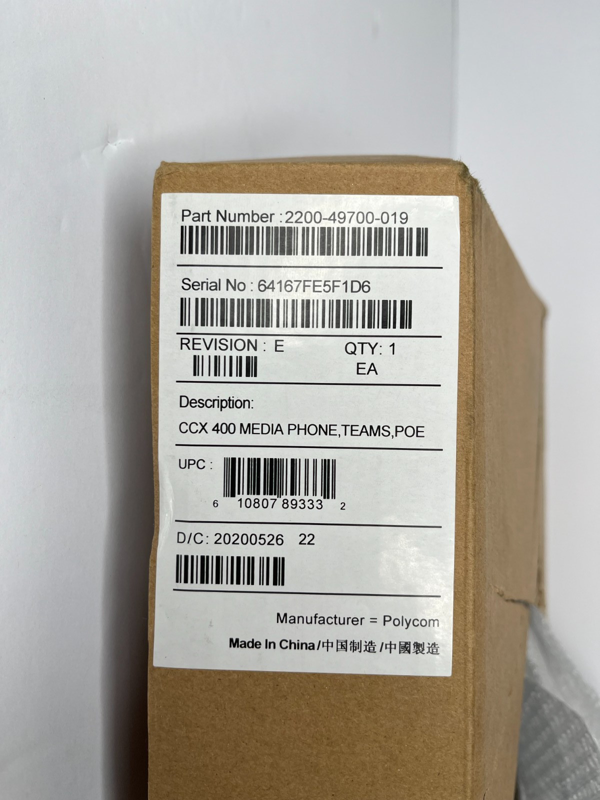 Poly Polycom CCX 400 TEAMS Skype VoIP 2200-49700-019 Scratched