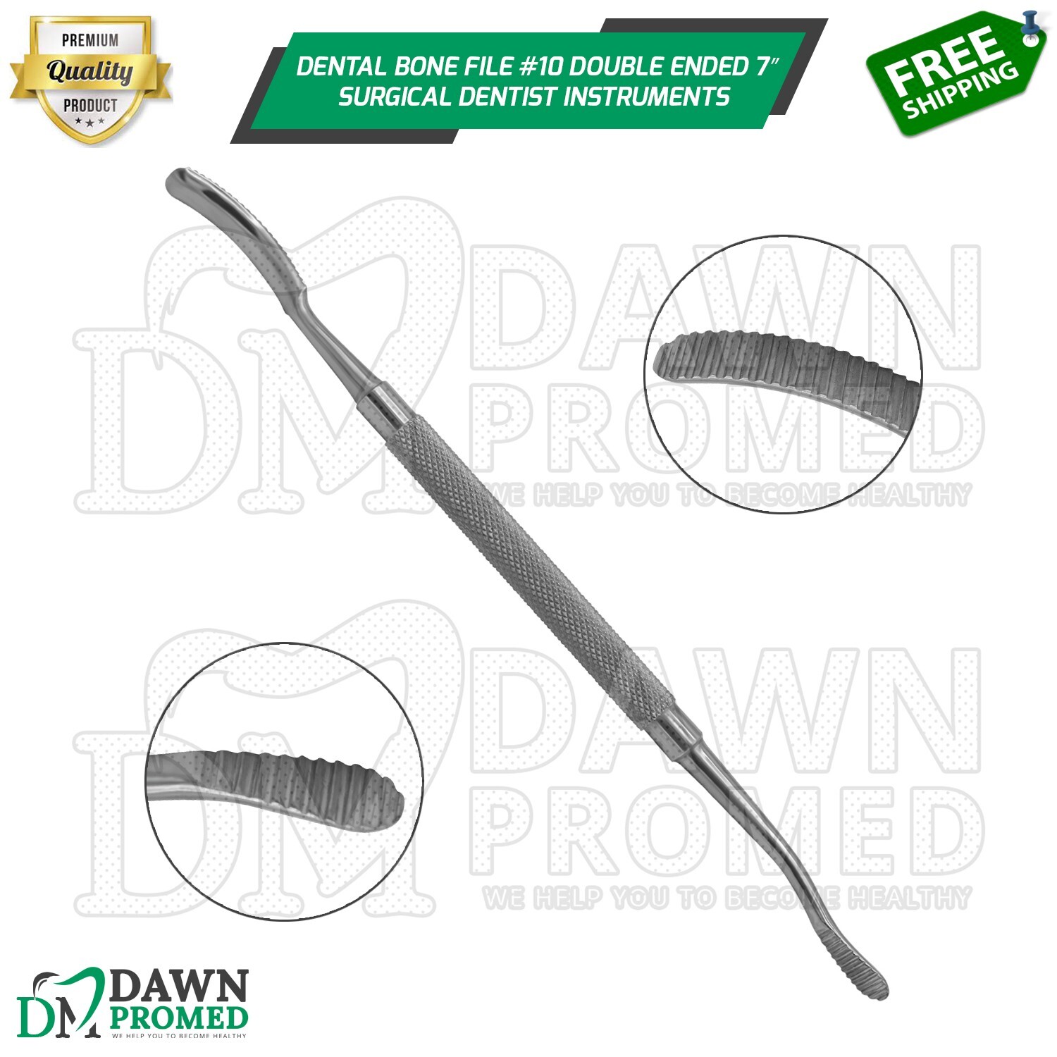 Dental Bone File #10 Double Ended 7″ Surgical Dentist Instruments German Grade