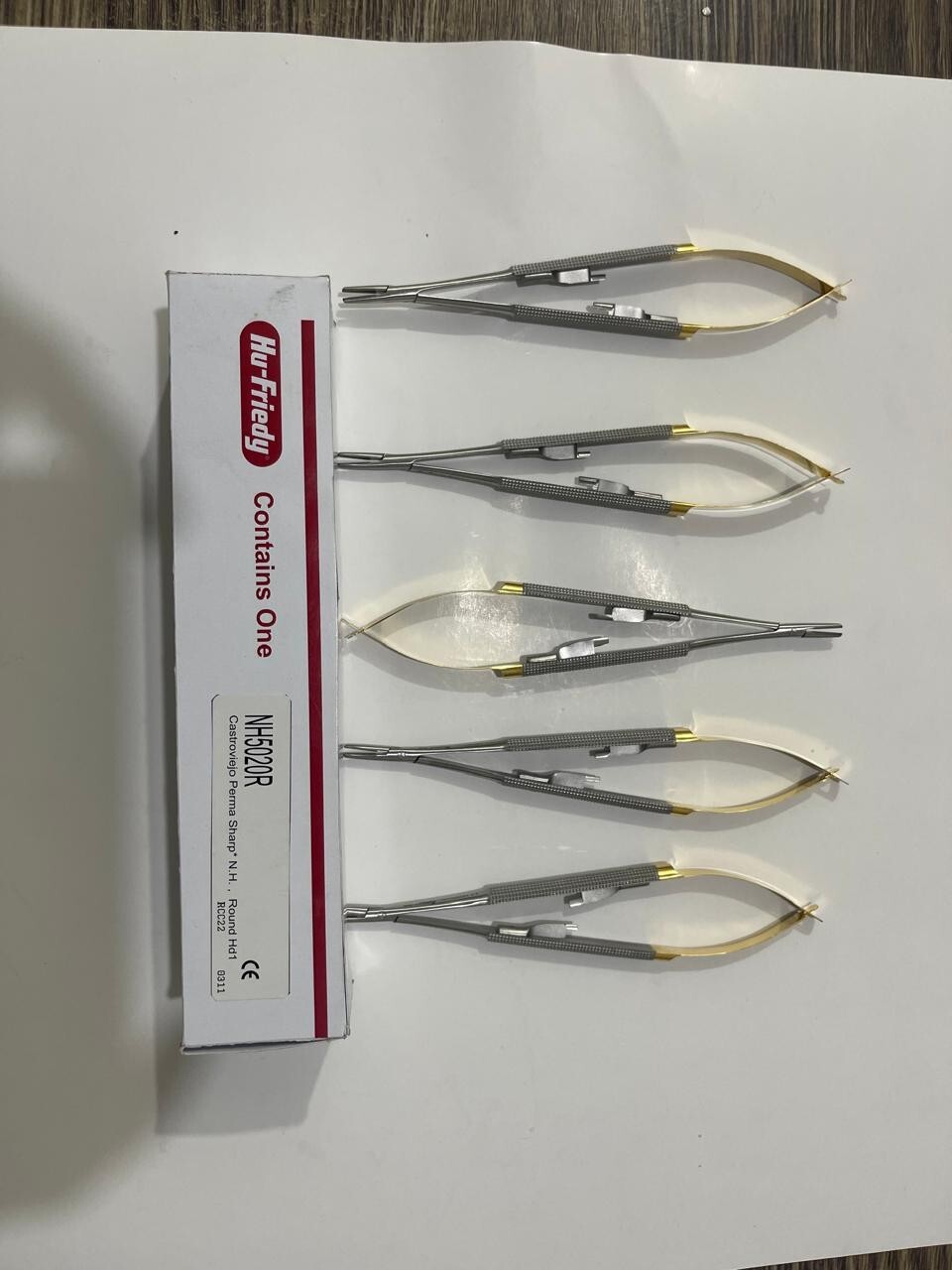 Lot of 5 HU FRIEDY Castroviejo straight Needle Holder 5.5″ 14cm NH5020R