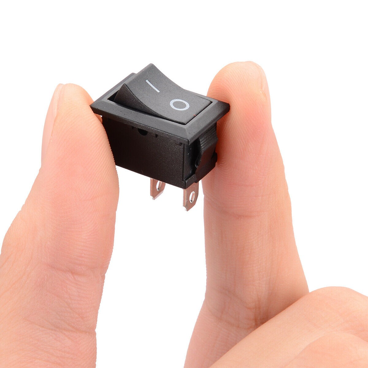 1/2″ x 3/4″ SPST On/Off Black Rocker Switch Rectangular DC 12V/5A 10A/125V AC
