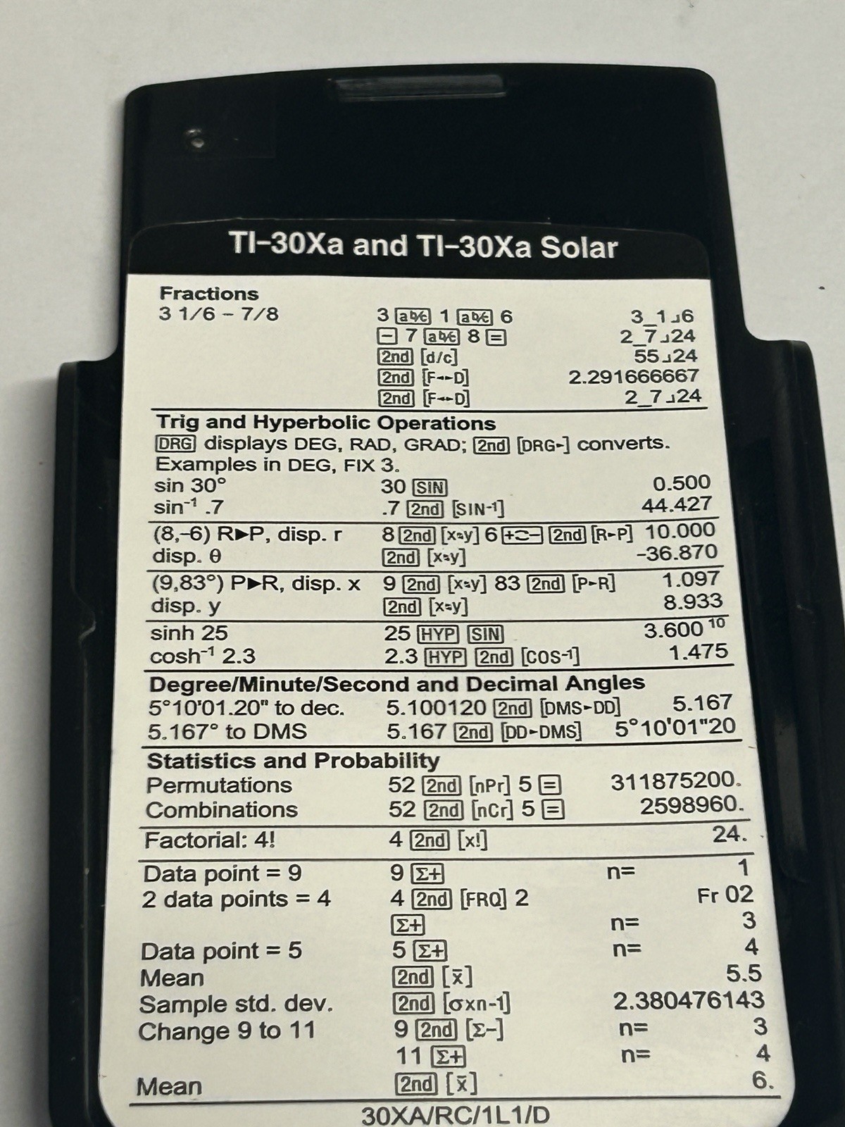Texas Instruments TI-30Xa Scientific Calculator, 10-Digit LCD, One-Line Display