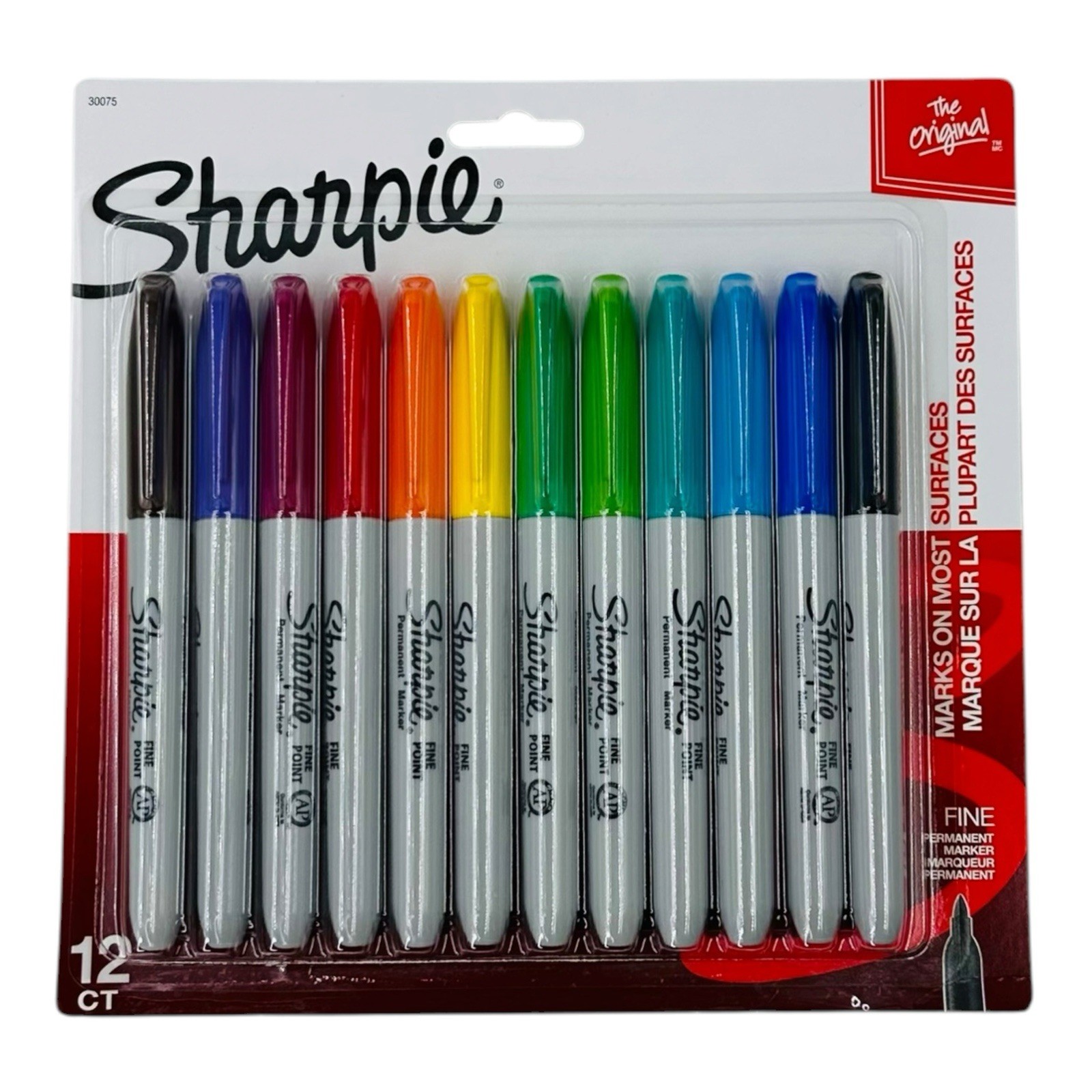 12 Markers Sharpie Assorted Color Fine Point Permanent Markers