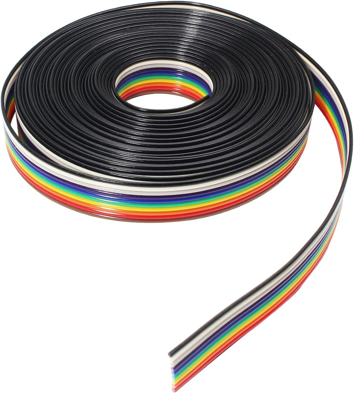 10-Wire Rainbow IDC Ribbon Cable 16ft 2.54mm Pitch Connector Wire