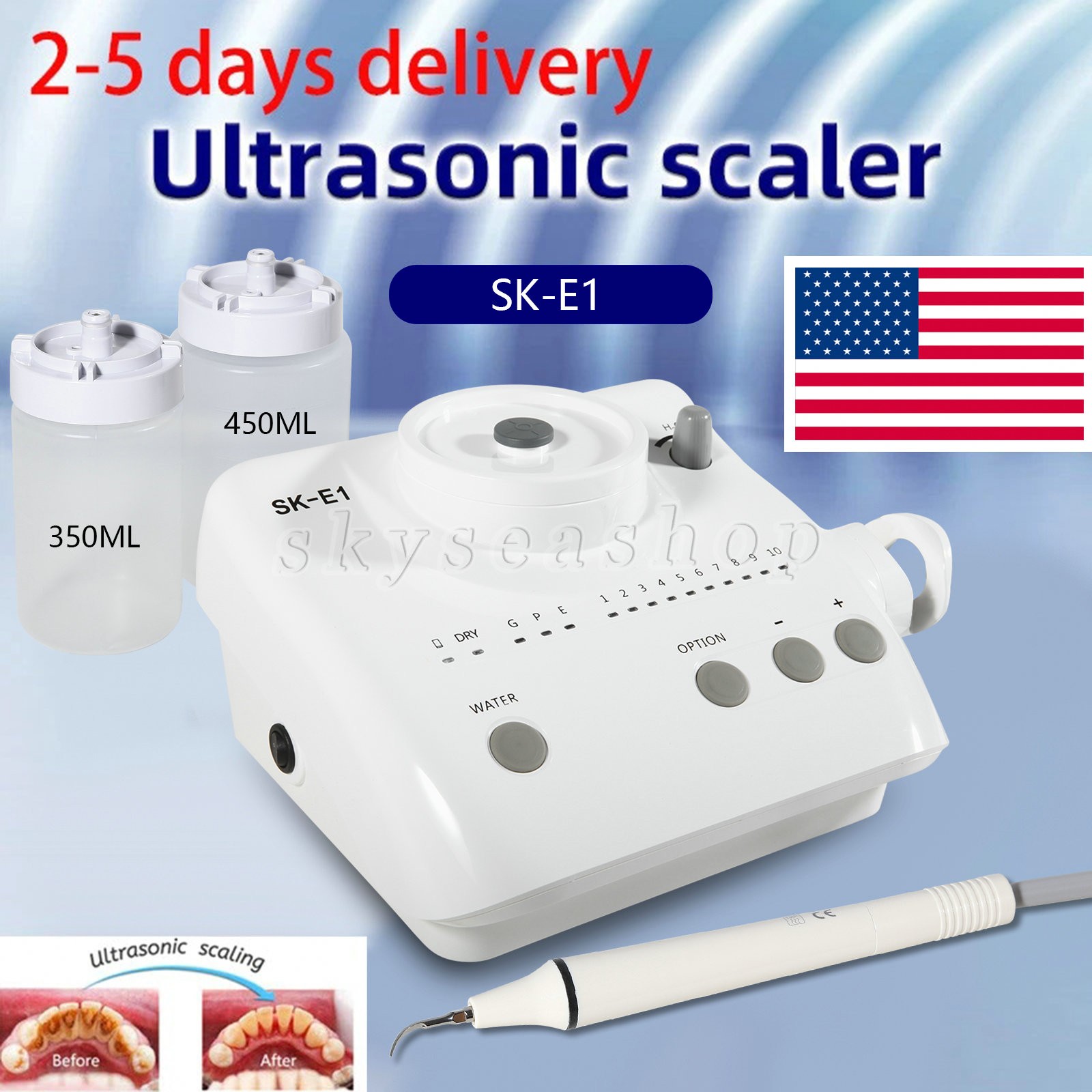 For Cavitron Dental Scaler Unit 2 Bottles Teeth Cleaning Unit For EMS SKYSEA