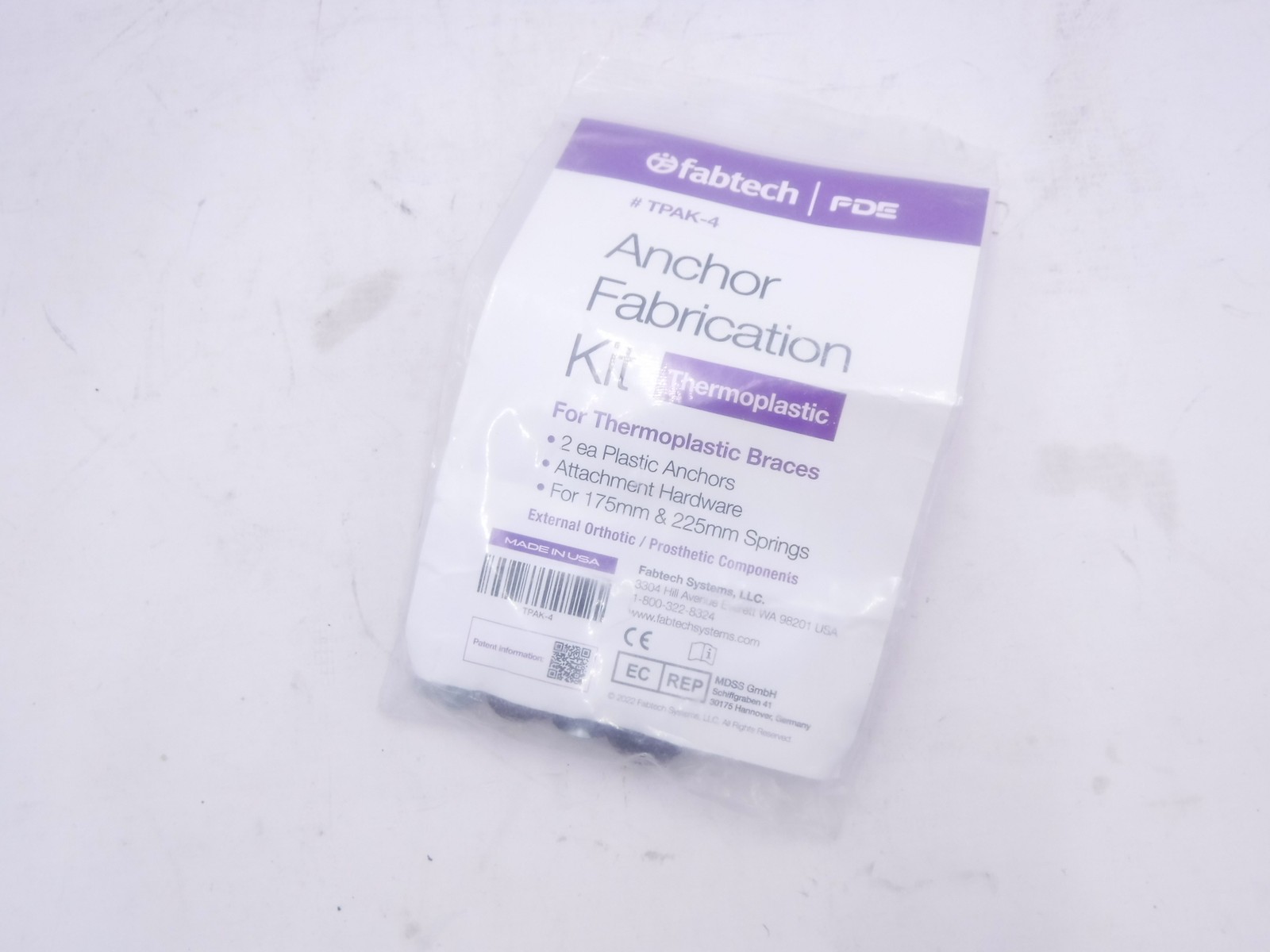 Fabtech PDE Neuromuscular Kids (Pediatric) Thermoplastic Anchor Kit TPAK-4