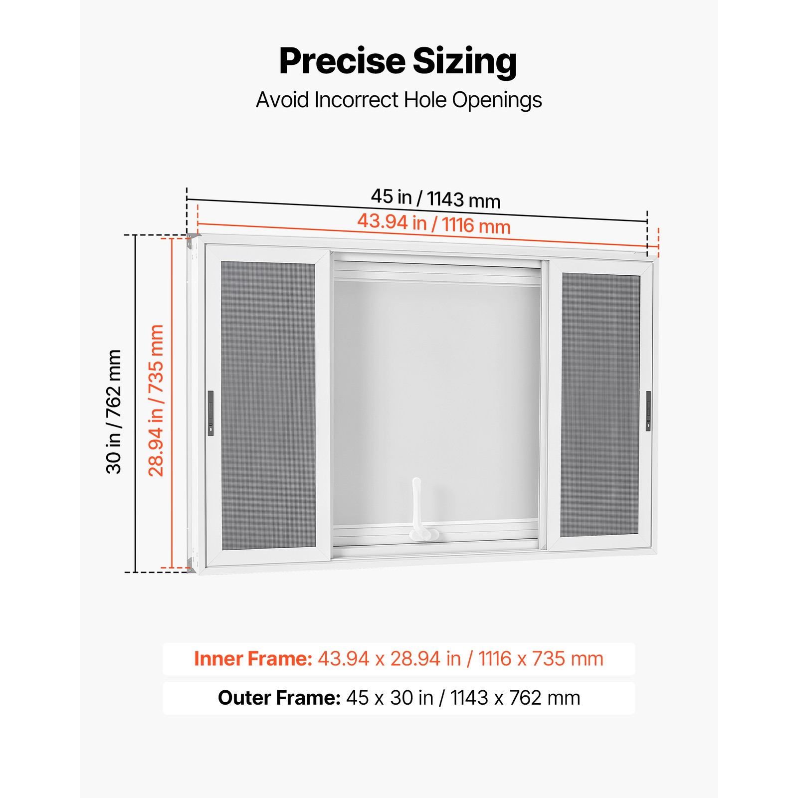 Uimoso 45×30 in Aluminum Alloy Concession Window for Food Truck Service