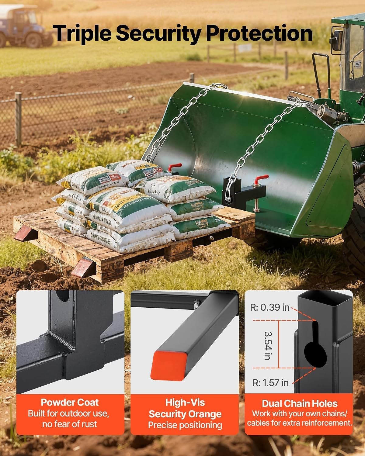 Vevor Clamp On Pallet Forks 2000 Lb 43 Inch Tractor Loader
