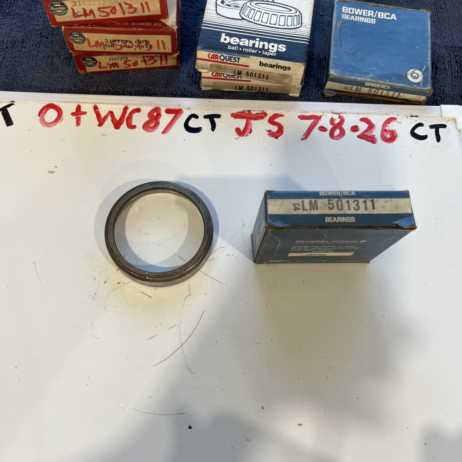 (1) Bower/BCA Bearing LM501311 NOS OEM SOLD SEPARATELY