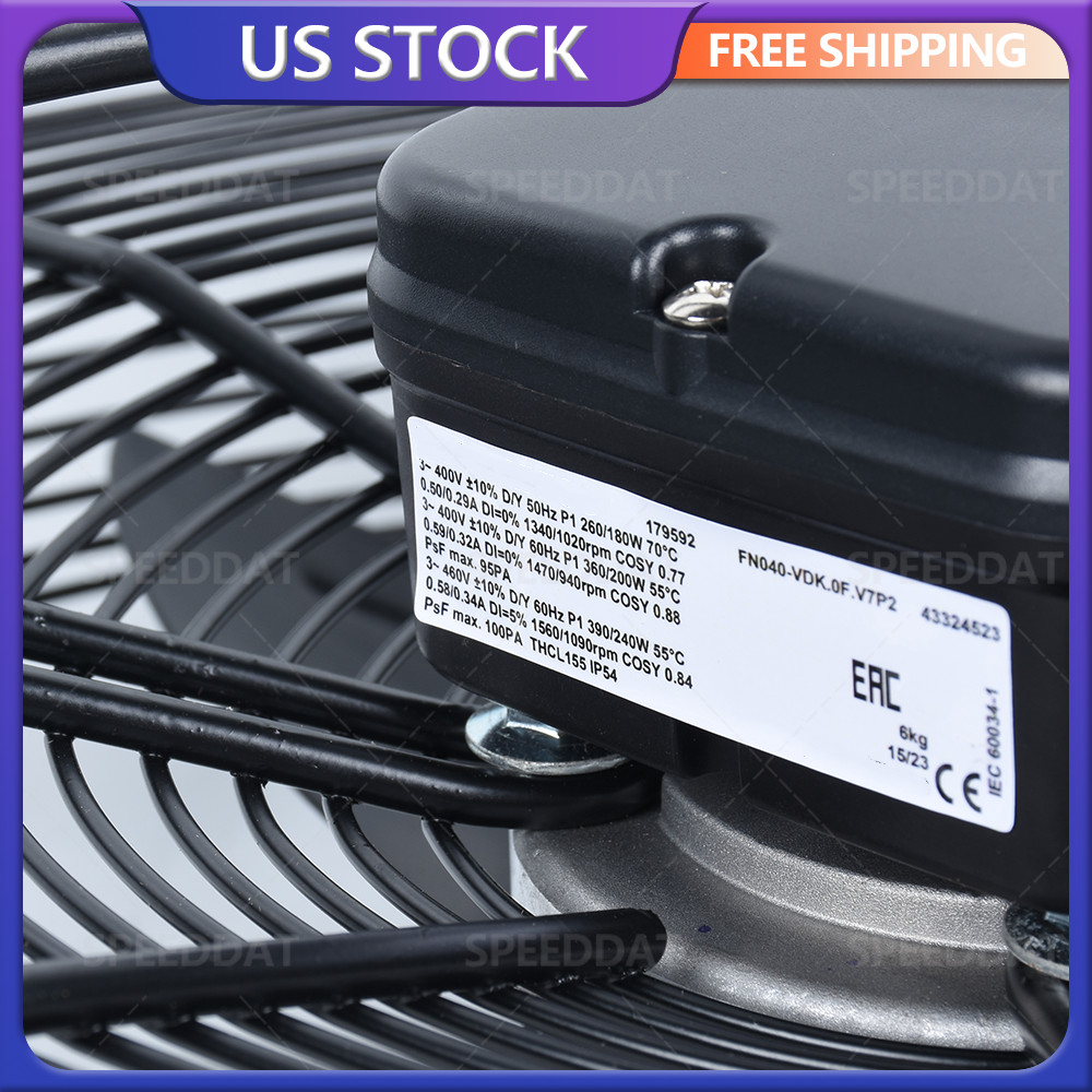 Axial Fan 1560/1020rpm 50/60Hz 0.58/0.34A Fit Ziehl-Abegg FN040-VDK.0F.V7P2 USA
