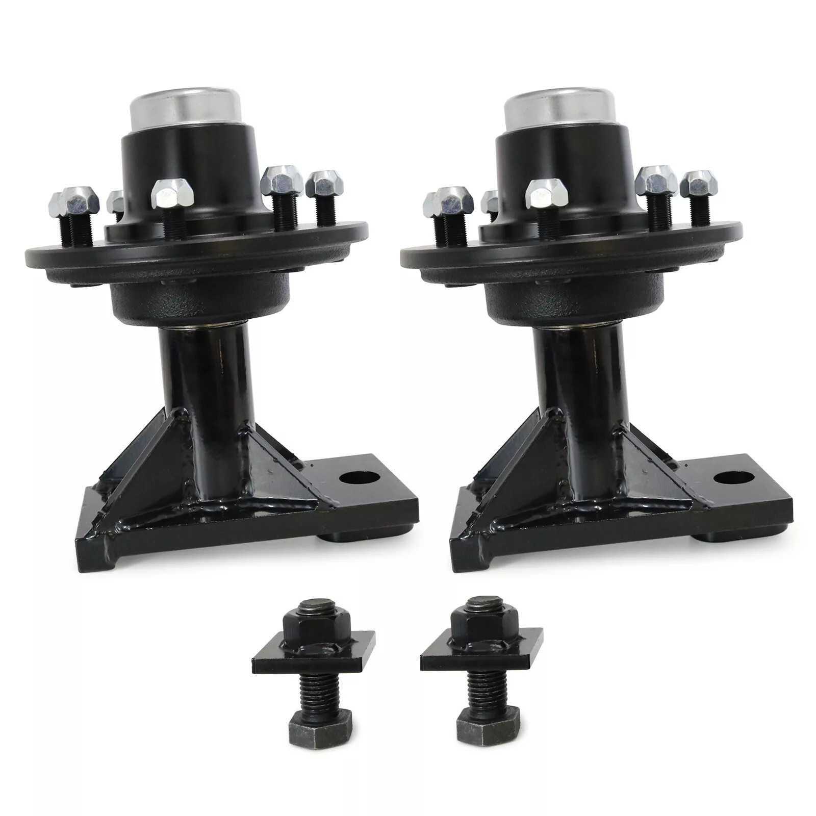 Pair 8 x 6.5 Lug 8000LB Superior Shipping Container Wheels, Bolt-on Spindle Kit