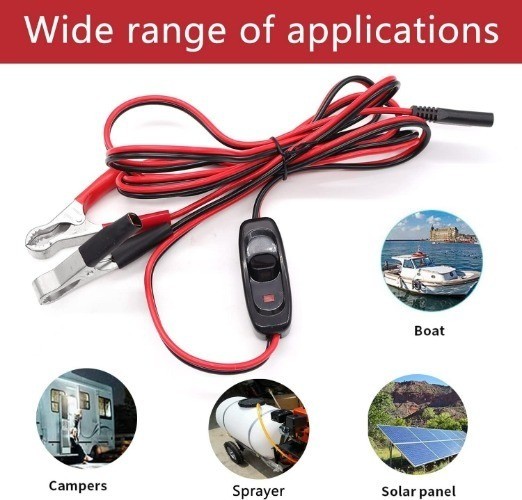 7.9FT/2.4M 16AWG Wire Harness with Silver Clamps Including 12V O Color: Silver
