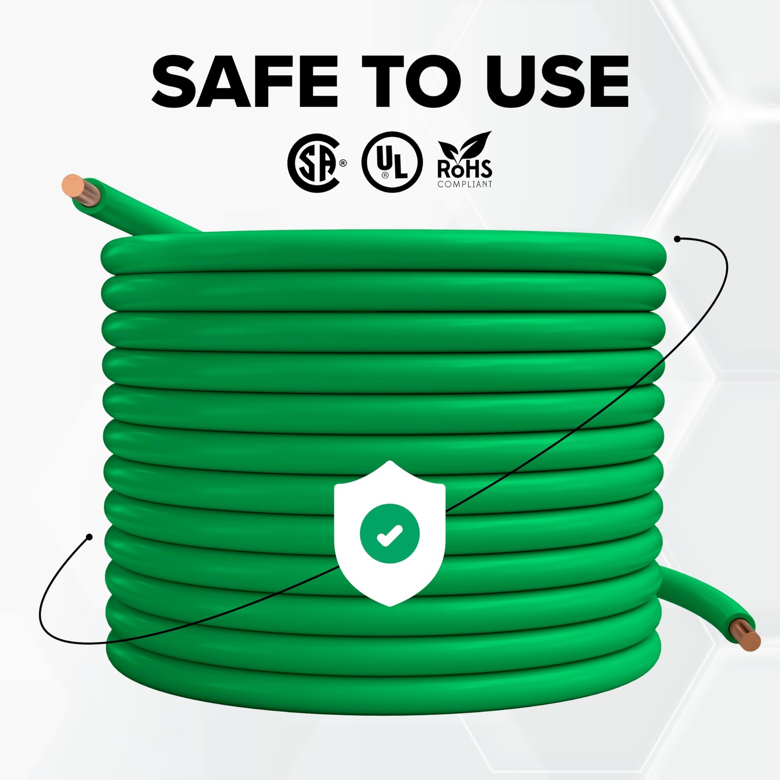 100 Foot, Green – 10 AWG Solid Copper Wire – 10 Gauge Wire Electrical – 100 FT I