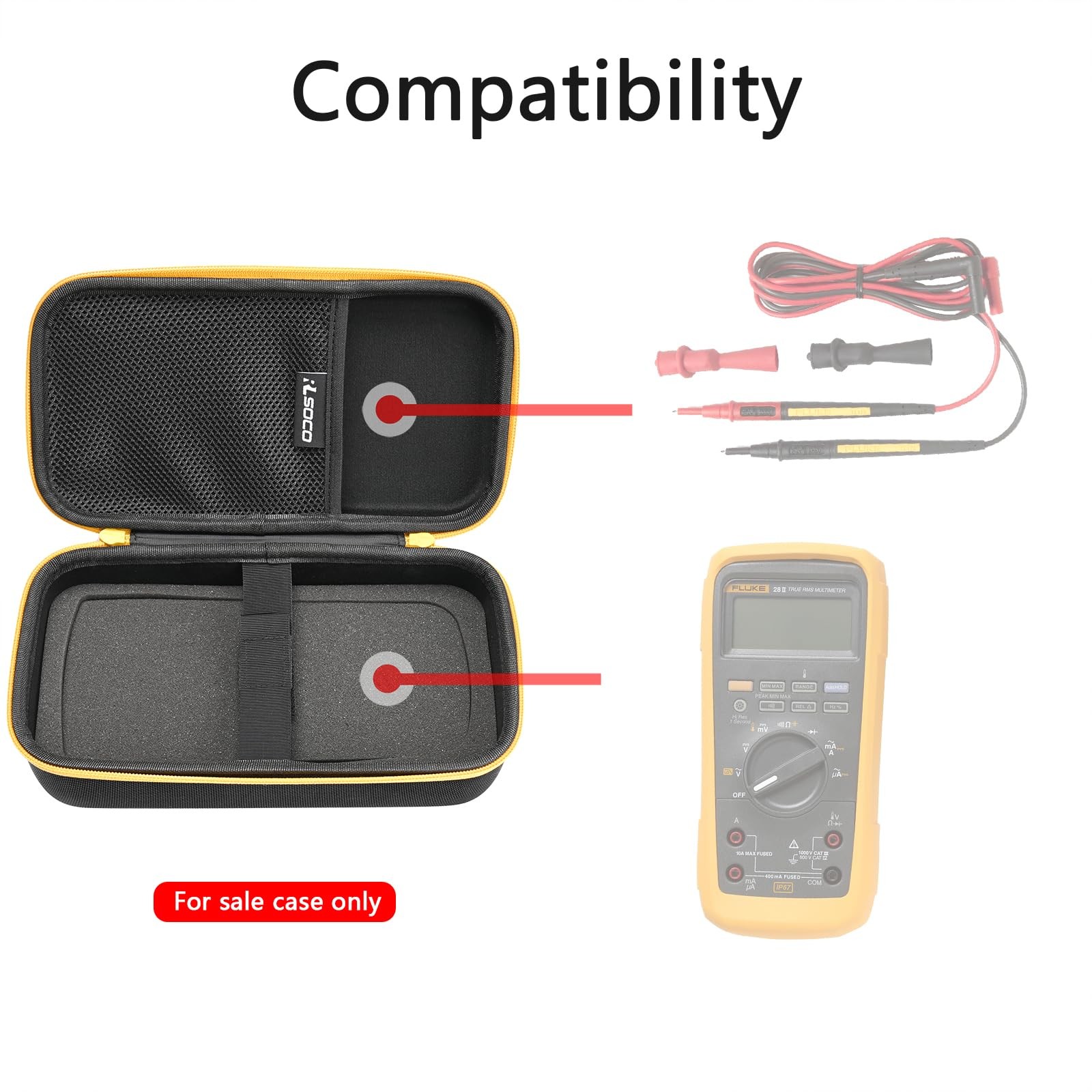 Carrying Case for Fluke A283FC Wireless AC/DC Current Clamp & Fluke 283FC/28 …