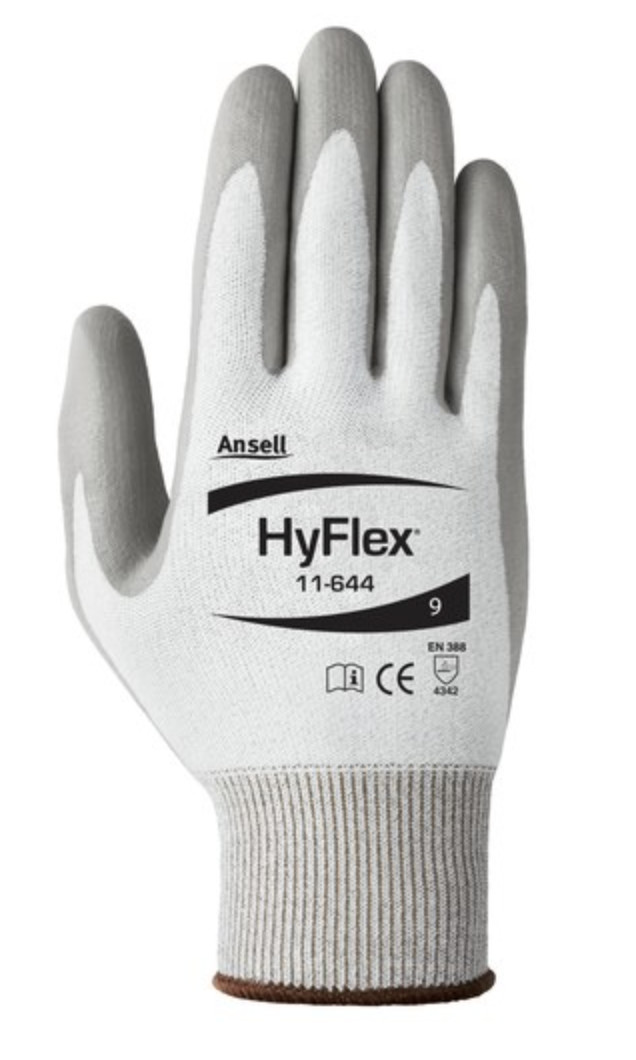 NEW! LOT of (6-Pr) ANSELL CUT-RESISTANT GLOVES, 11-644V, Size: MEDIUM (8)