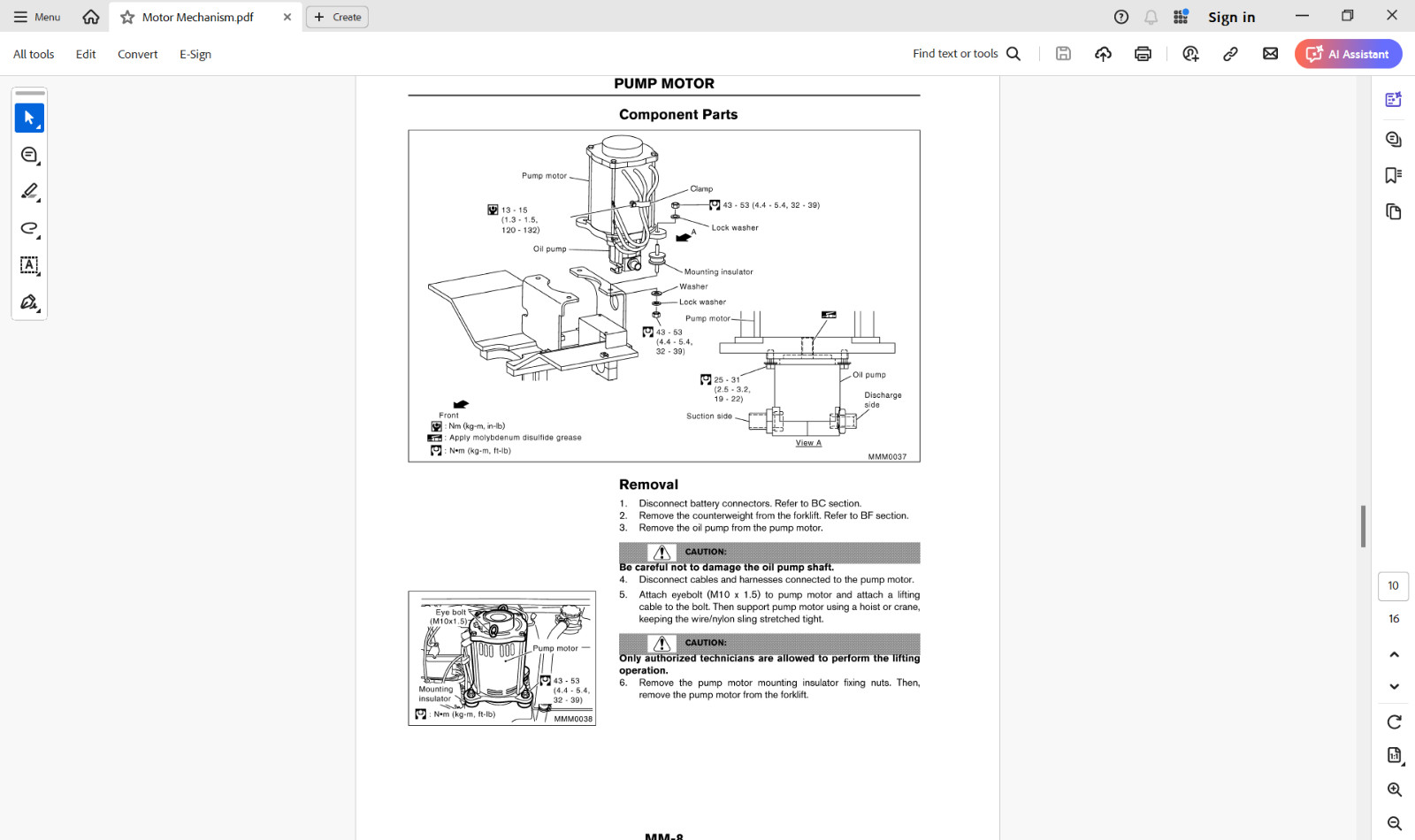 NISSAN FORKLIFT Service Manuals-Parts Manuals on a USB Flash Drive.