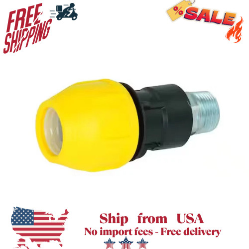 1/2 in. Polyproylene Underground Yellow Poly Gas Pipe Conversion Fitting