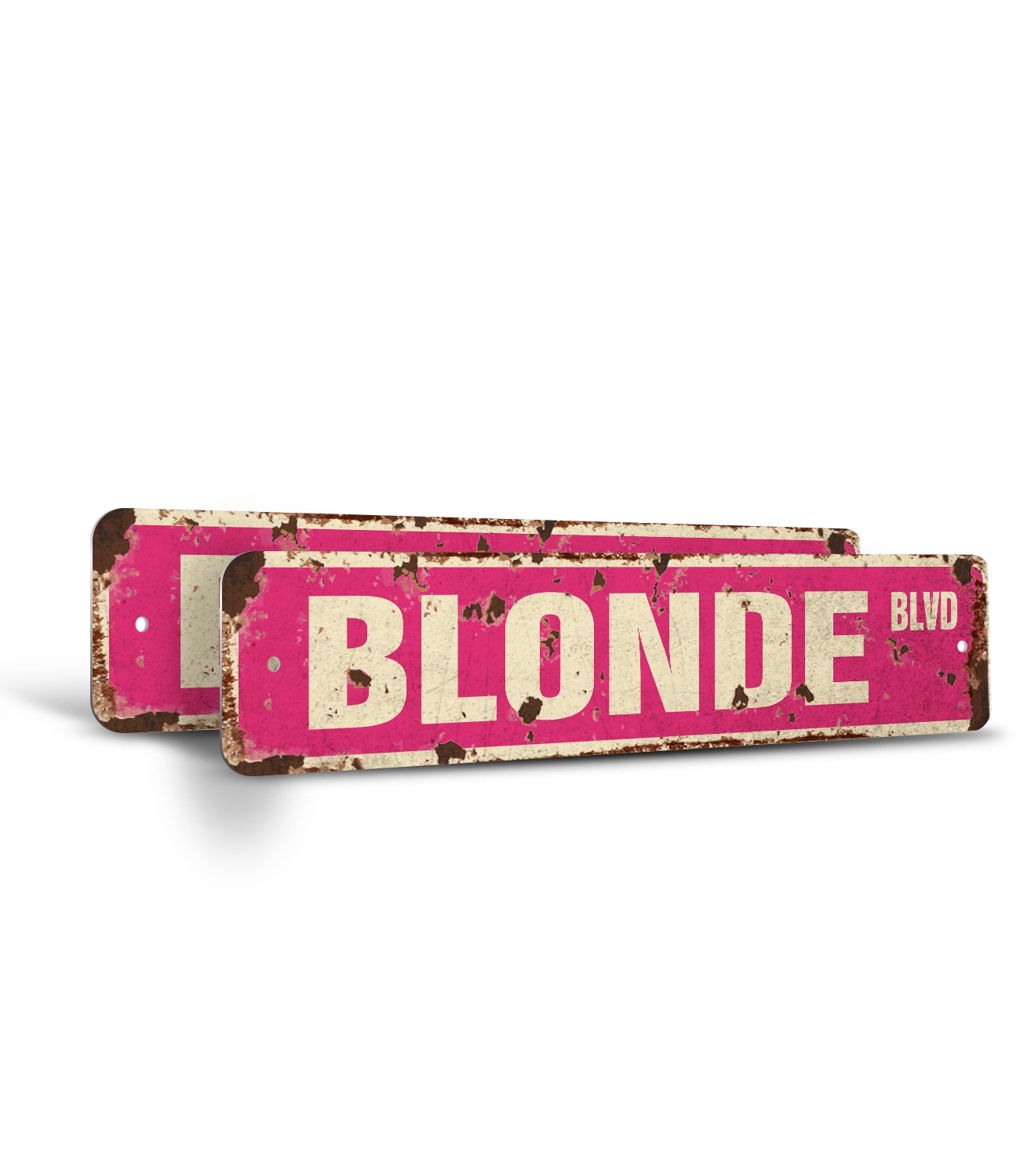 BLONDE BLVD Vintage Style Street Sign Metal Plastic hair blondie stupid blondes