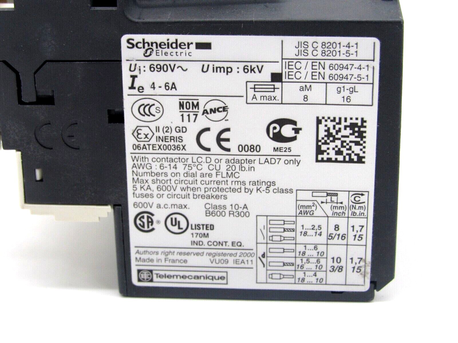 NEW SCHNEIDER ELECTRIC LRD-10 THERMAL OVERLOAD RELAY LRD10